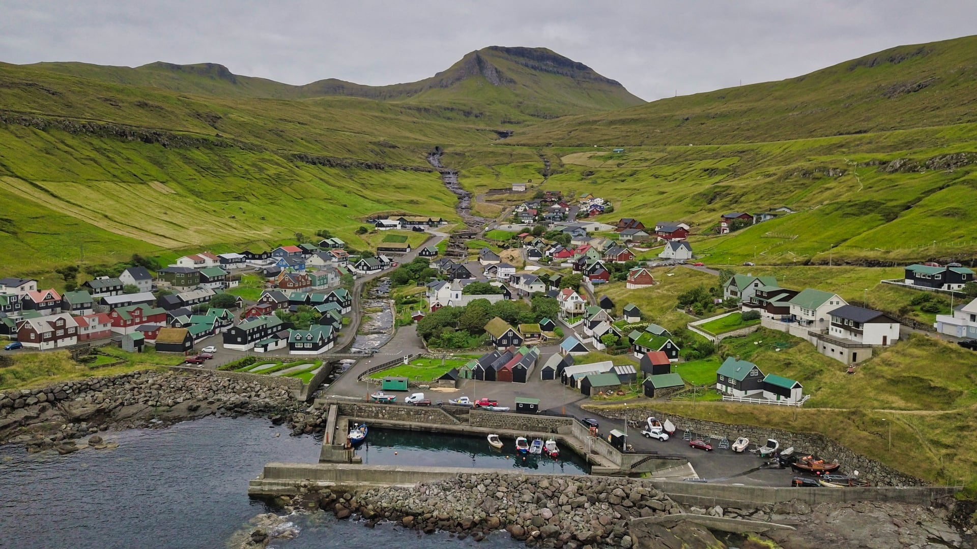 Faroe Islands, Europe's drone capital, Aerial flying, Scenic beauty, 1920x1080 Full HD Desktop