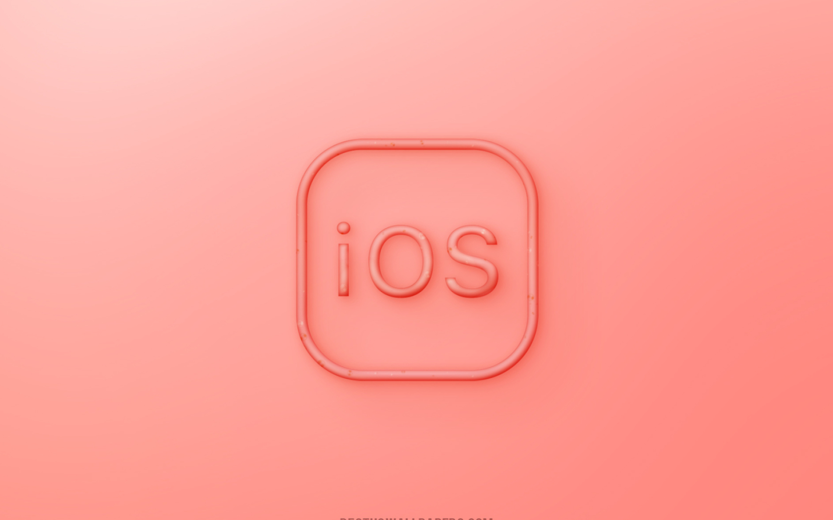 iOS Logo, 3D background, Red jelly logo, Creative art, 2880x1800 HD Desktop