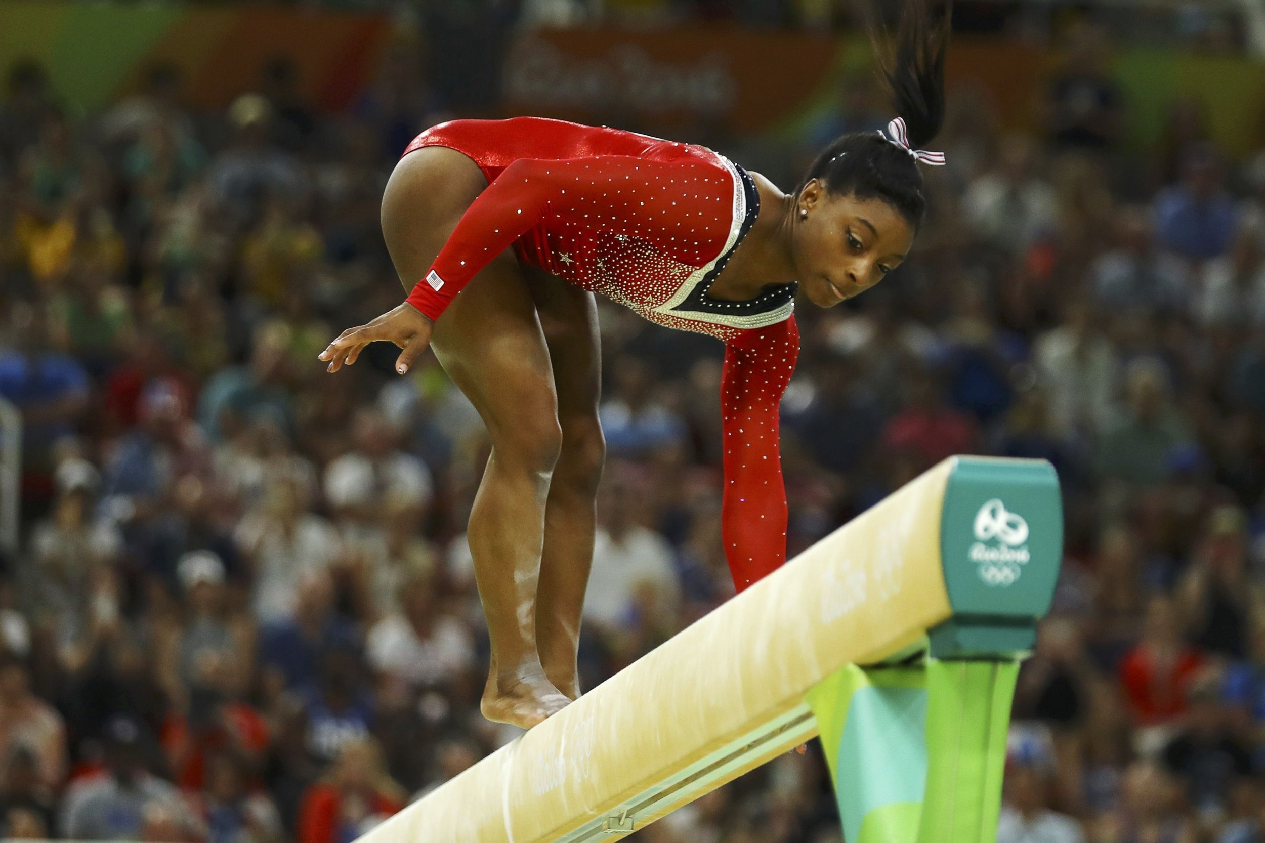 Balance Beam: Simone Biles, The all-around, vault, and floor gold medalist at the 2016 Rio Summer Olympics. 2500x1670 HD Wallpaper.