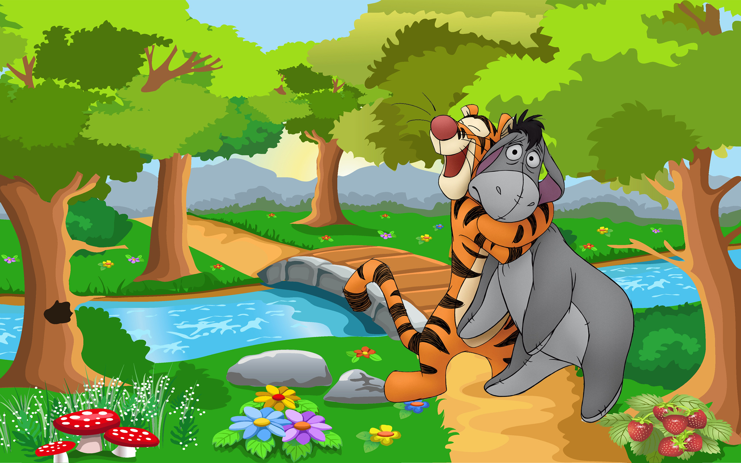 Tigger and Eeyore, Winnie the Pooh, Cartoon wallpaper, 2560x1600 HD Desktop