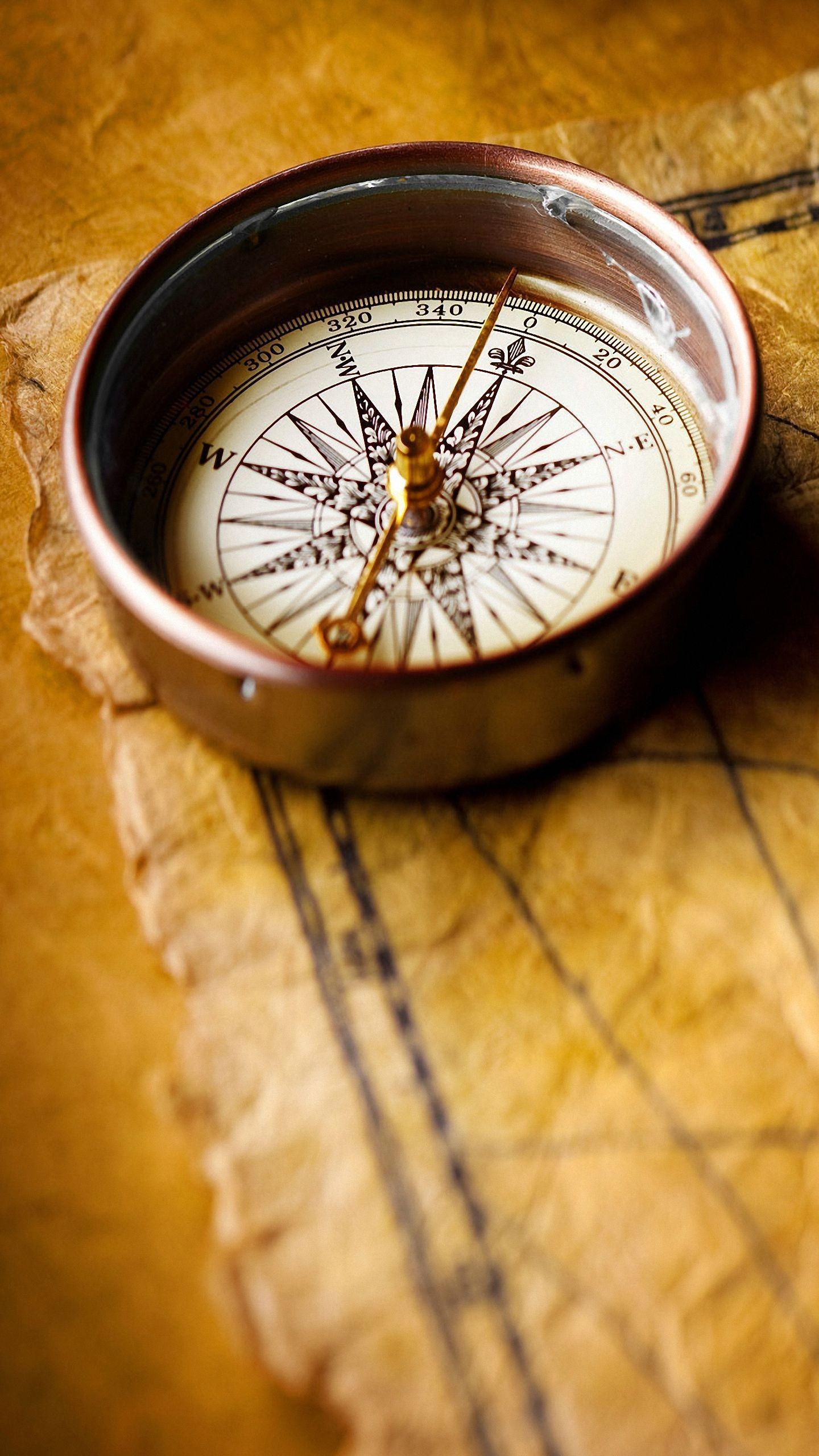 Compass wallpapers, Navigation instrument, Magnetic needle, Travel inspiration, 1440x2560 HD Phone