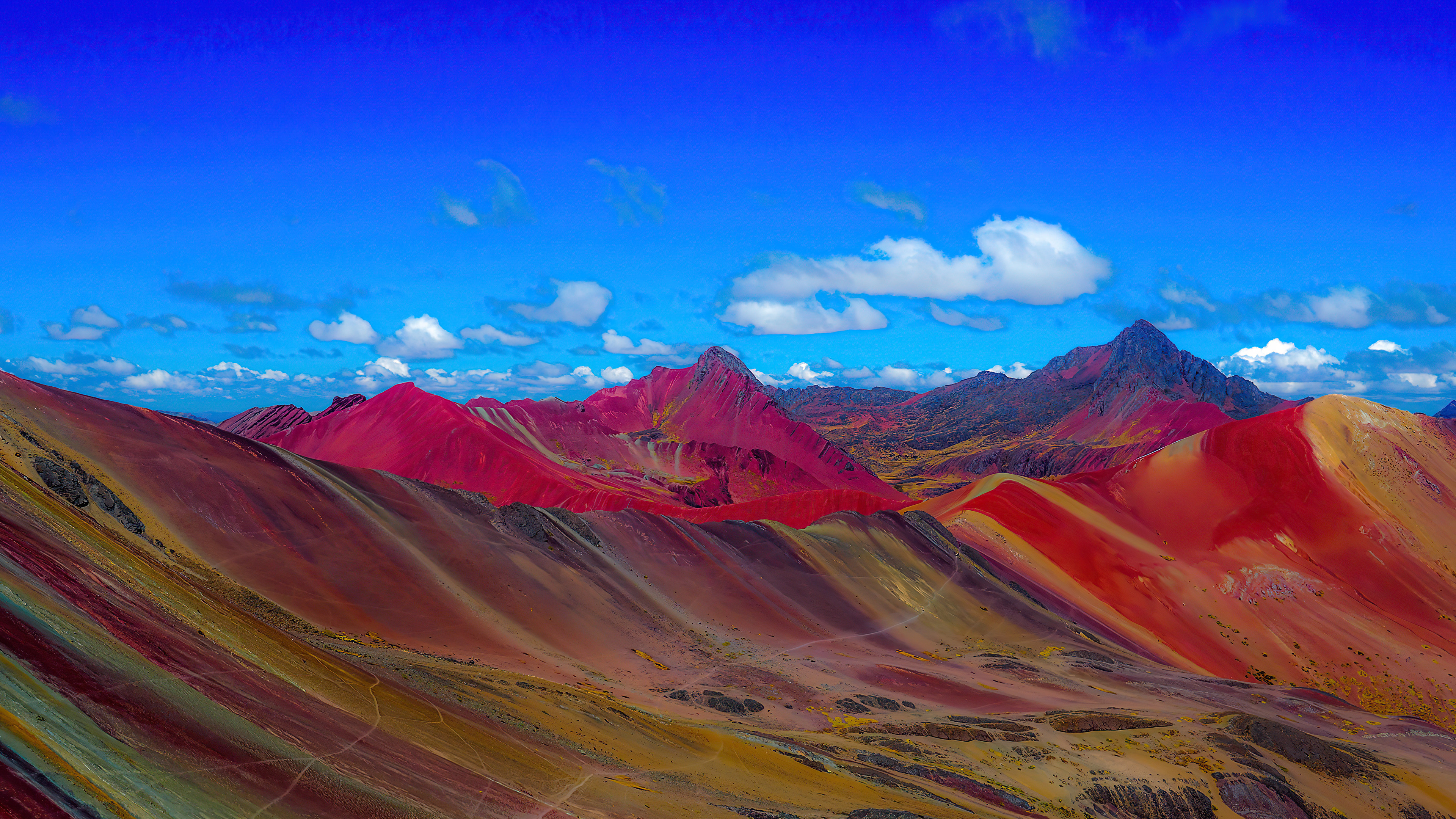 Rainbow mountains, Stunning colors, Natural wonder, Captivating landscapes, 3840x2160 4K Desktop
