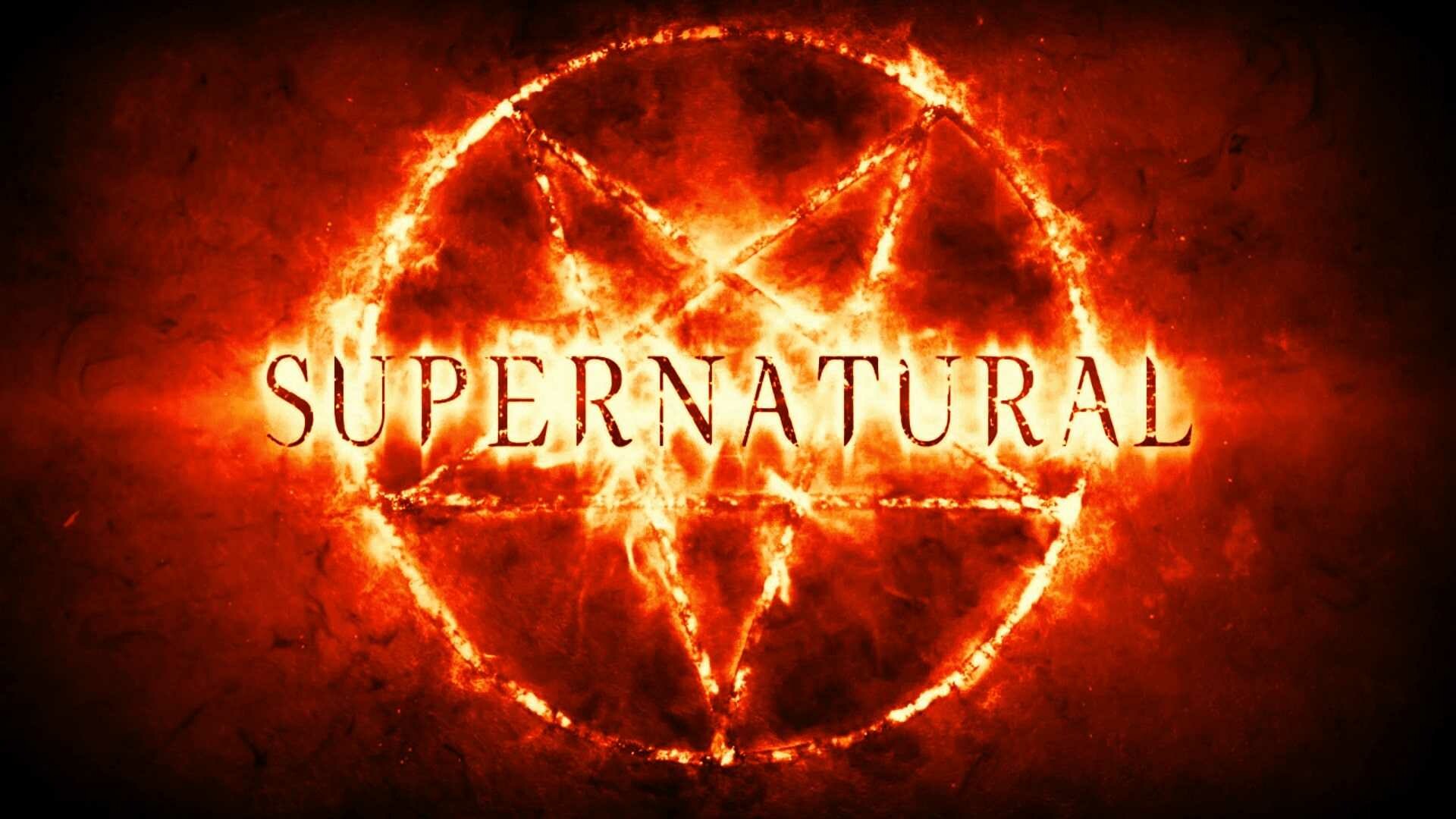 Supernatural: The 15-season series, Fan art, Logo, Created by Eric Kripke. 1920x1080 Full HD Background.