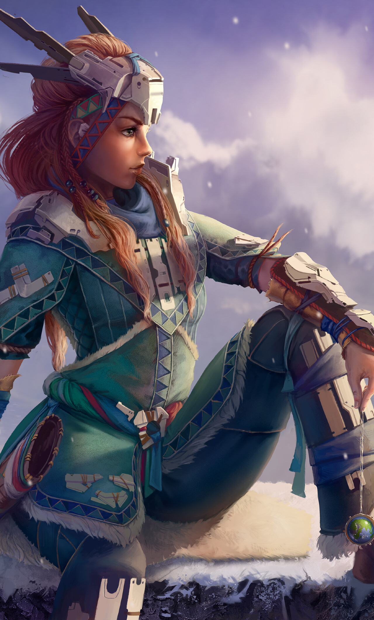 Horizon Zero Dawn: A sole playable character of the 2017 video game and its upcoming sequel. 1280x2120 HD Wallpaper.