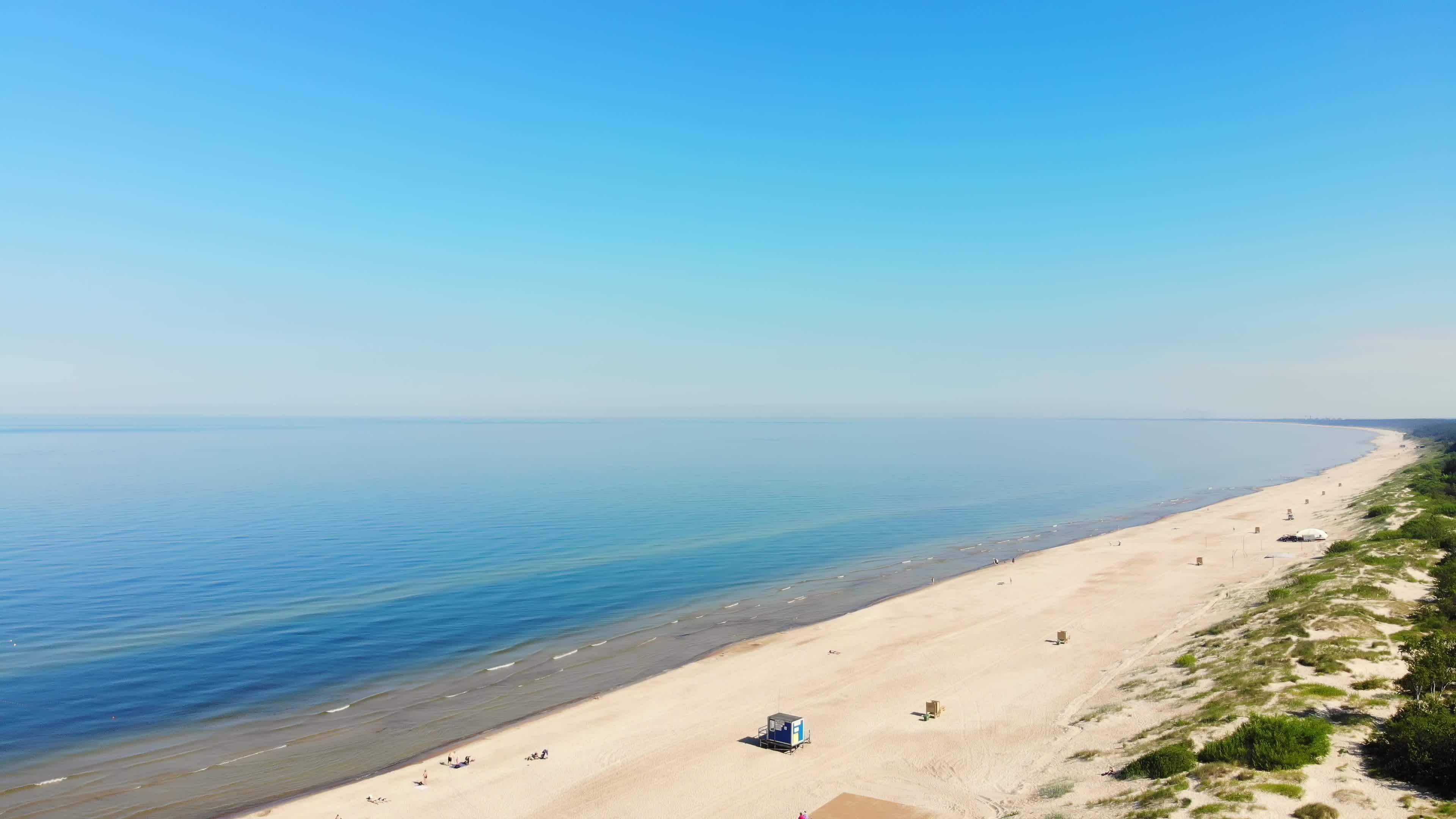 Aerial view of Palanga, Rising above the Baltic Sea, Blue beauty, Sunny weather, 3840x2160 4K Desktop