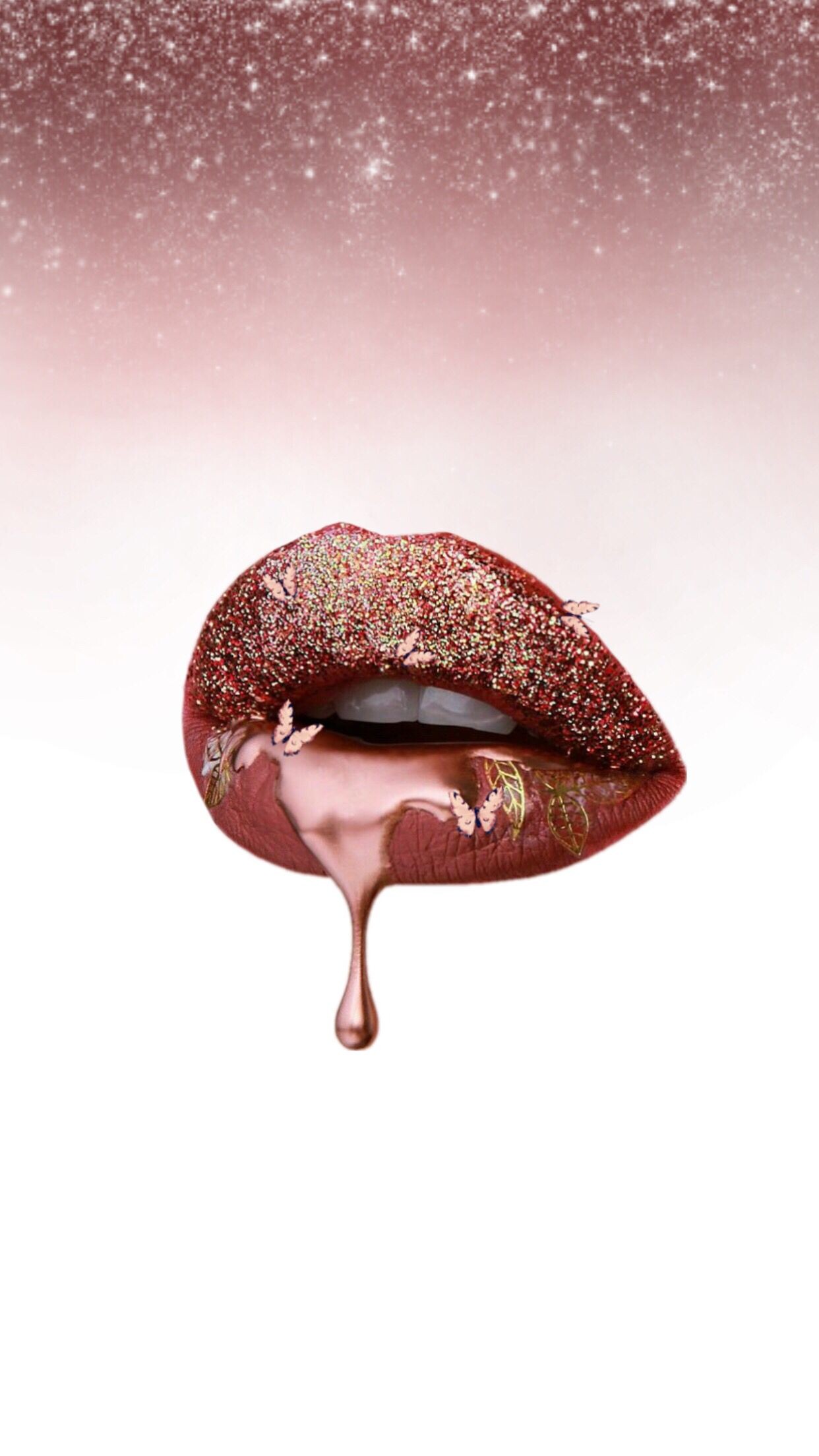 Lipstick: Rose gold shade of lip gloss, Metallic shimmer pigment for lip makeup, Shiny makeup. 1250x2210 HD Wallpaper.