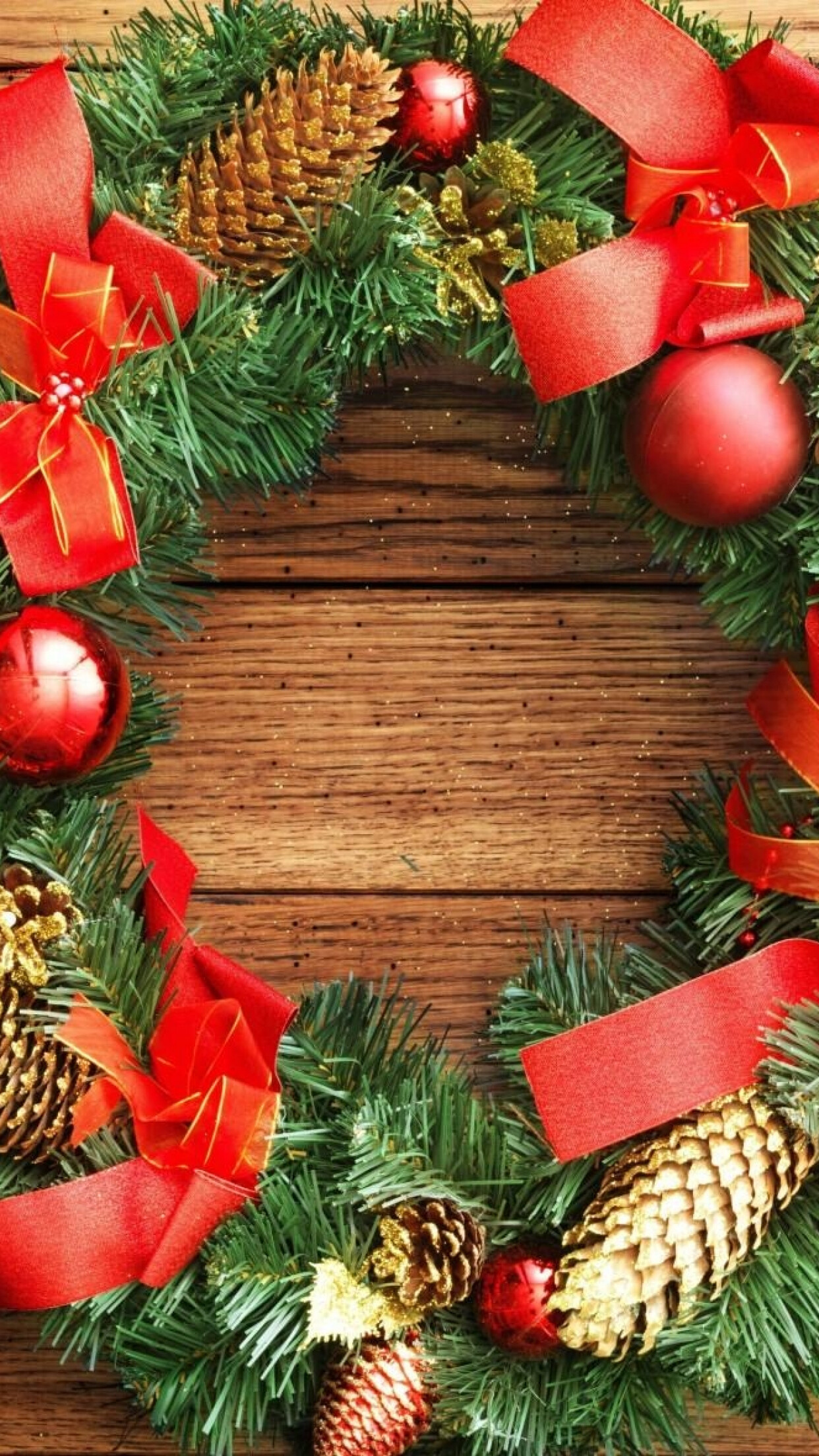 Screenbeauty new year, Christmas wreath, Festive celebration, Joyful theme, 1250x2210 HD Phone