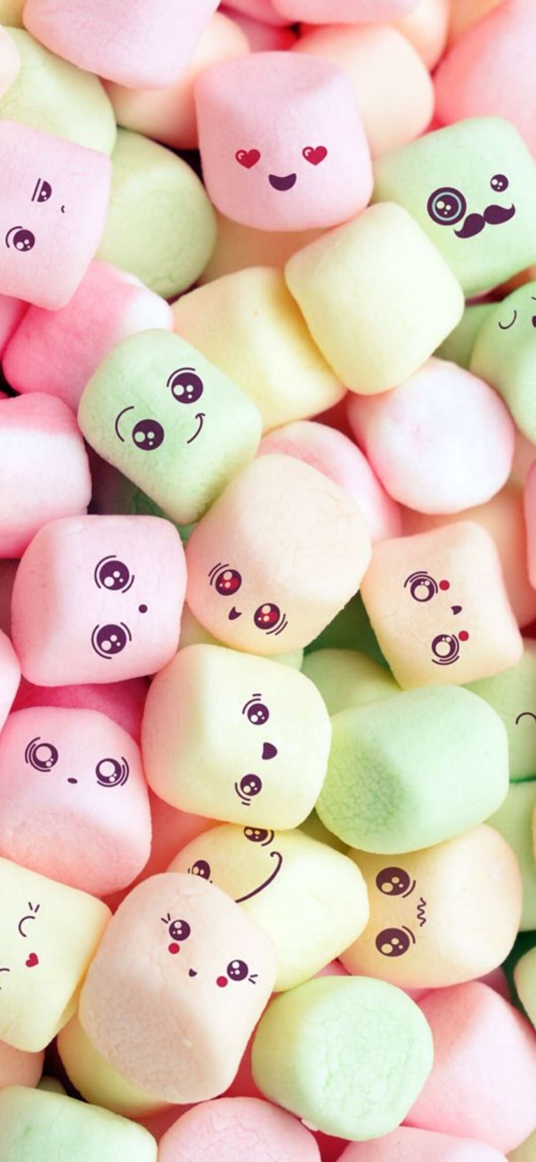 Sweets: Marshmallows, Made of sugar, corn syrup, water and gelatin. 1080x2340 HD Wallpaper.