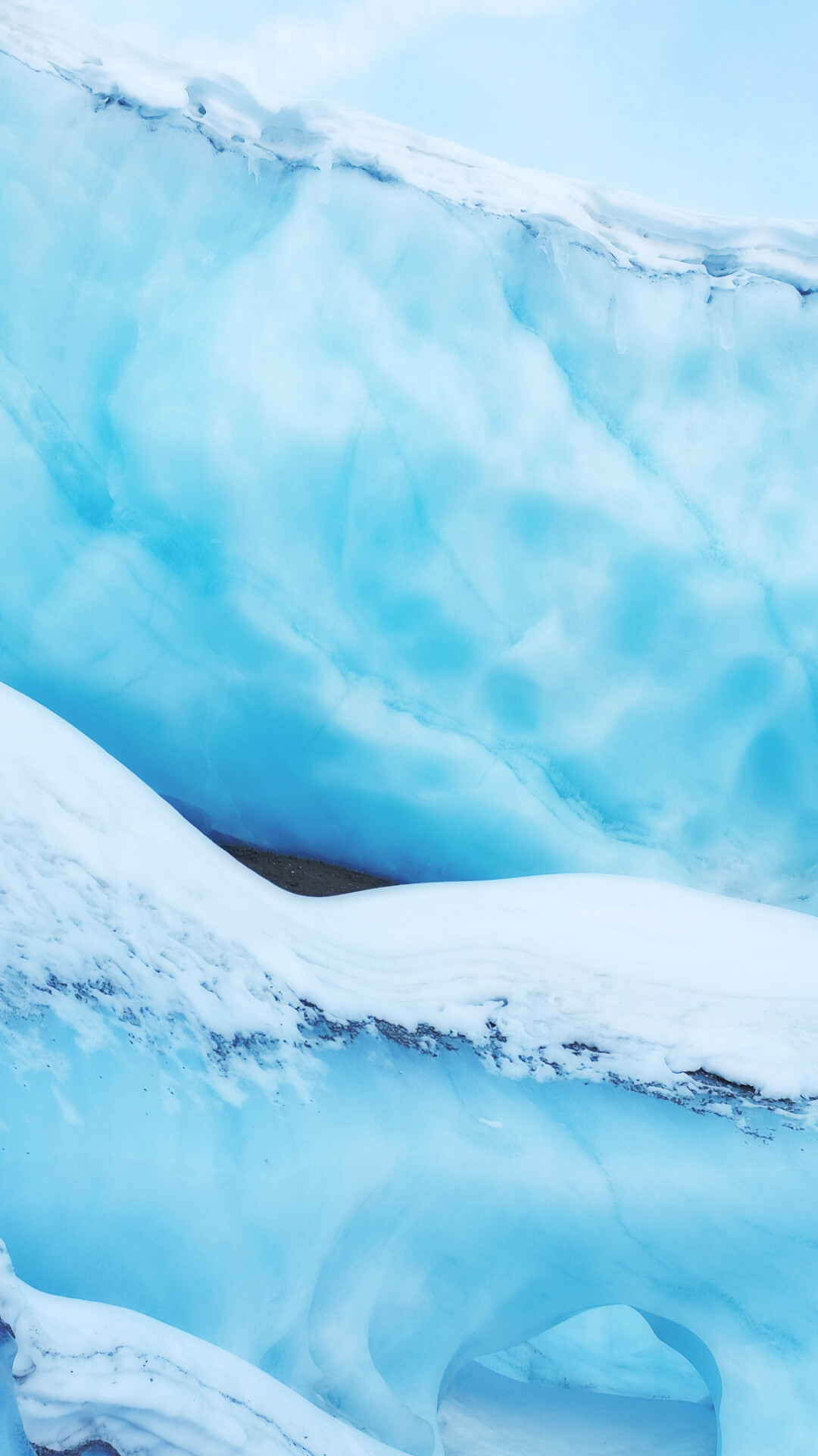 Glacier: An ice mass that forms where the accumulation of snow and ice exceeds ablation. 1080x1920 Full HD Wallpaper.