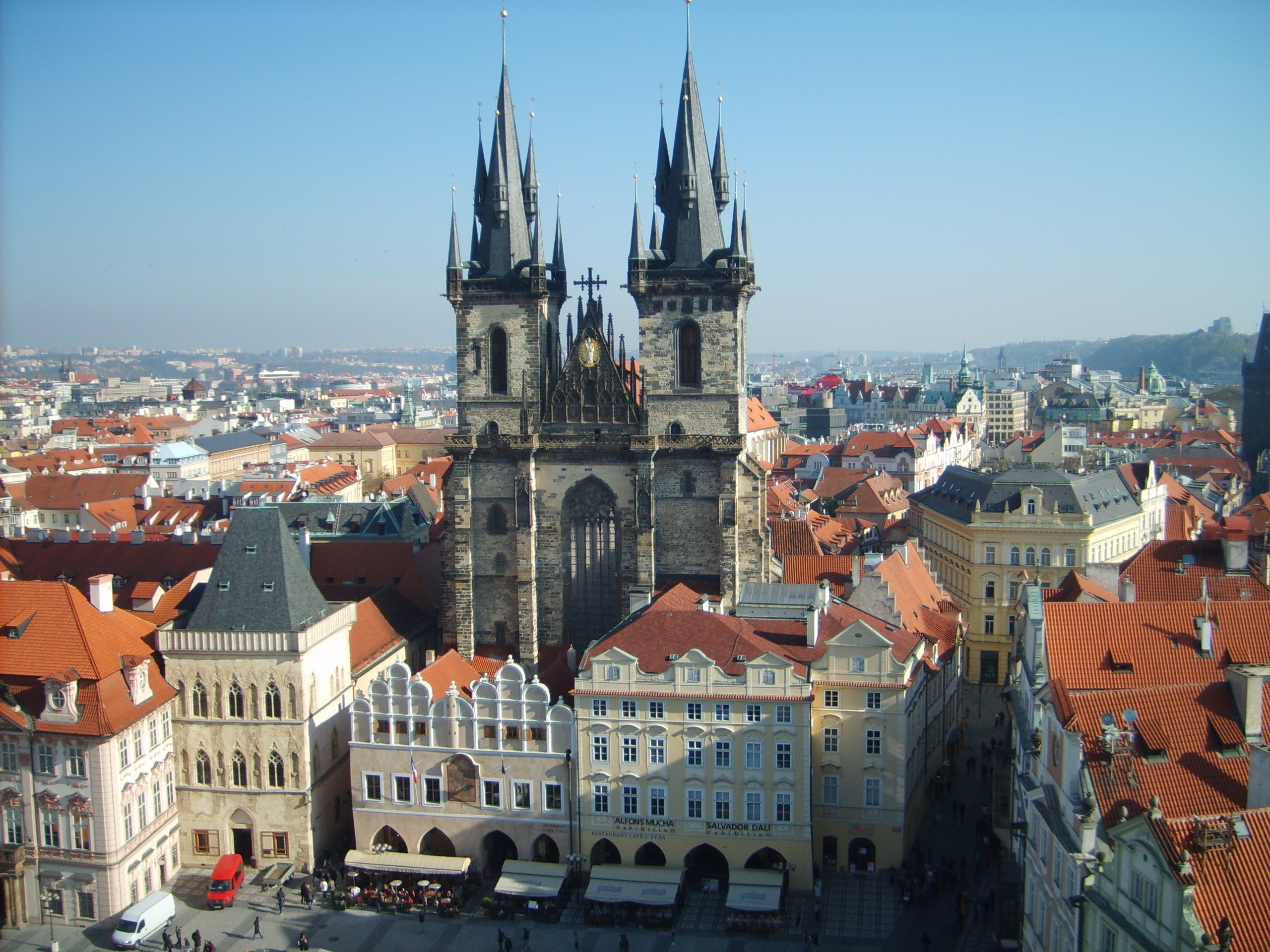 Czechia (Czech Republic): The Church of Mother of God before Tyn, a Gothic church and a dominant feature of the Old Town of Prague. 2560x1920 HD Wallpaper.
