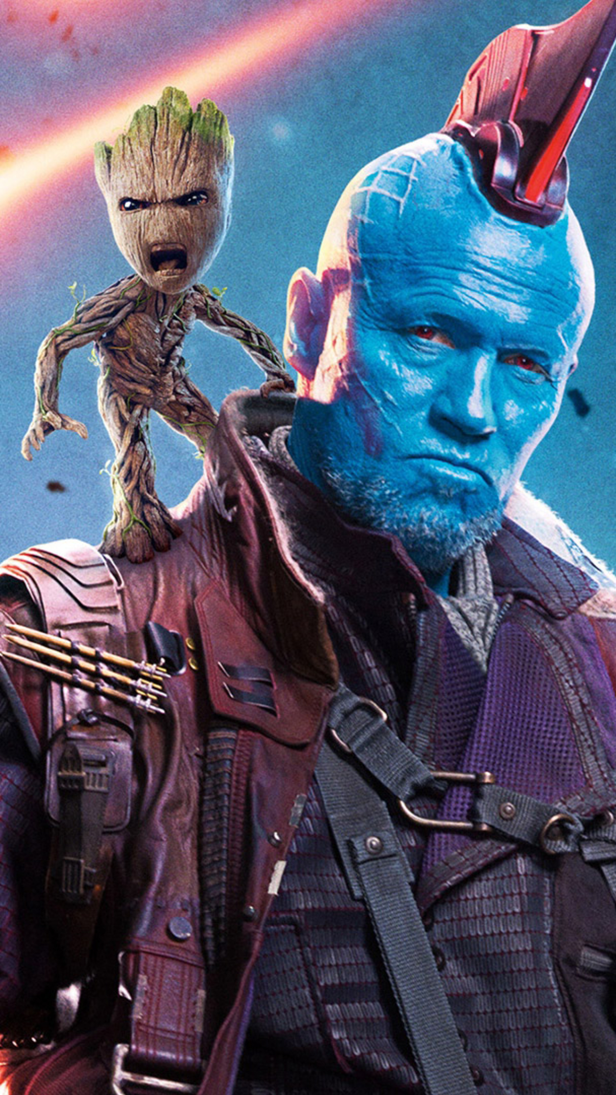 Yondu and Baby Groot, Sony Xperia wallpapers, 4K images, 2160x3840 4K Phone