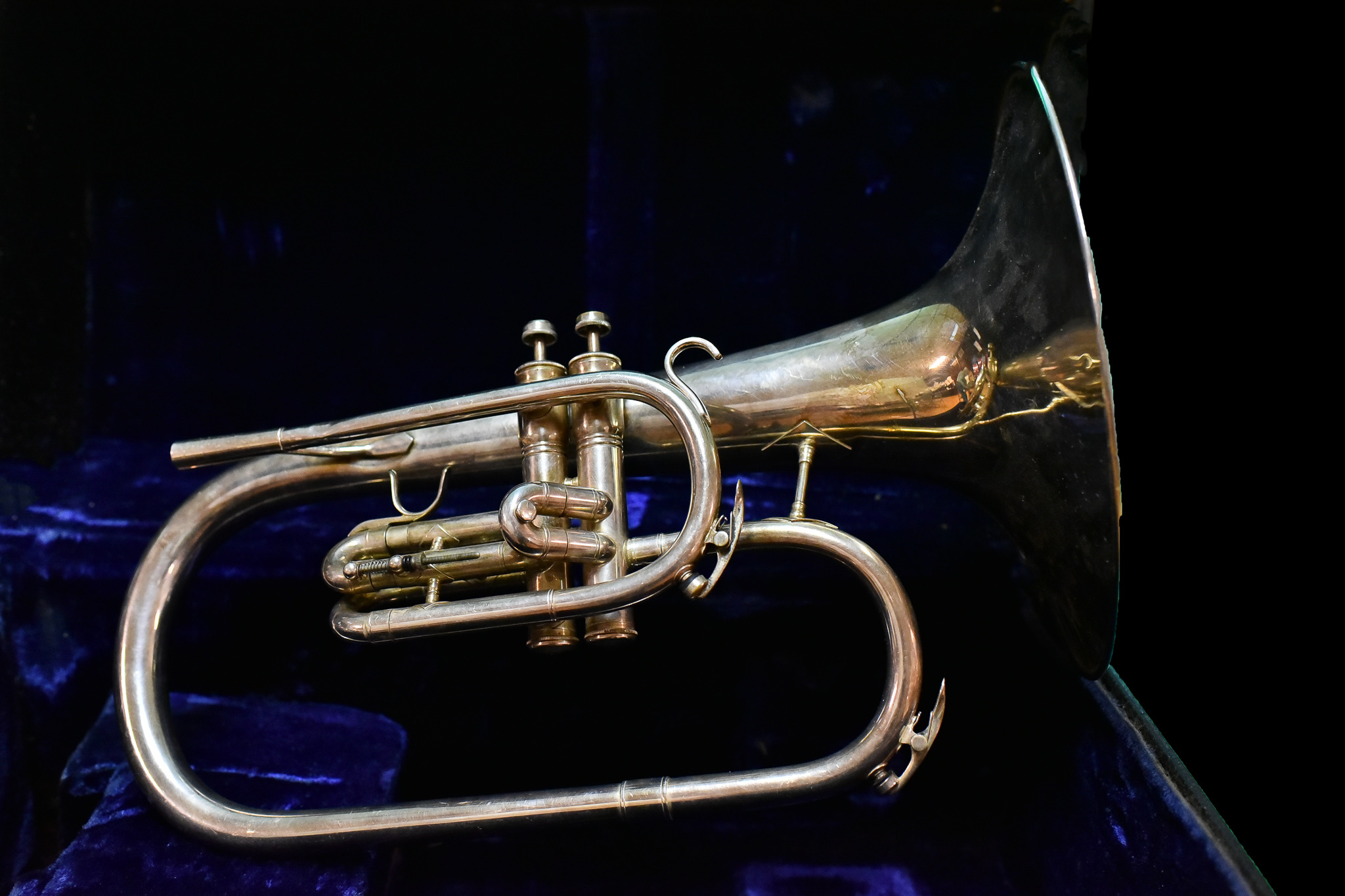 Mellophone: Metal Wind Instrument, Bach Stradivarius Flugelhorn, Designed For Professional Playing. 2050x1370 HD Background.