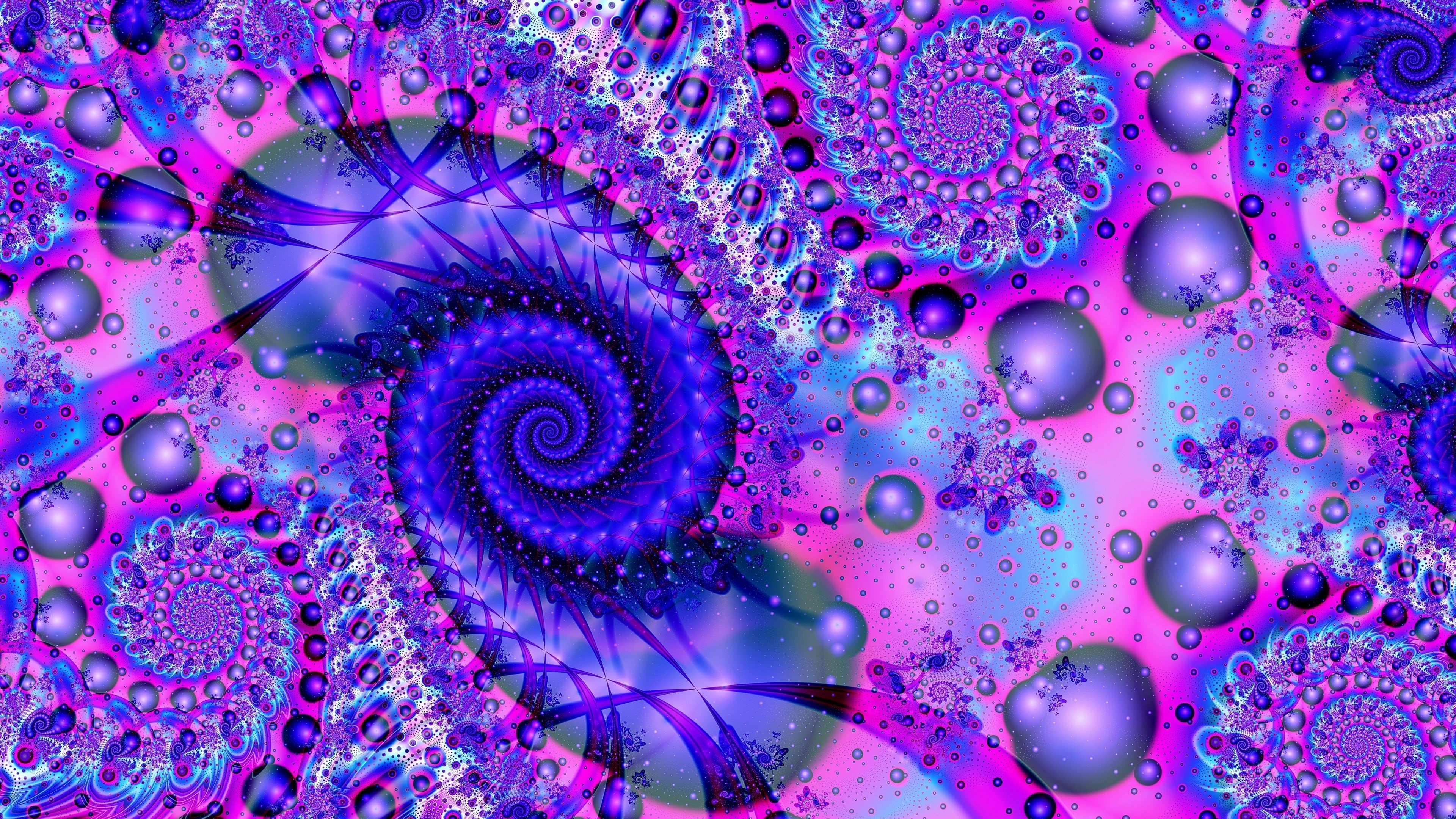 Fractal spiral, Bright patterns, Abstract wallpaper, Abstract design, 3840x2160 4K Desktop