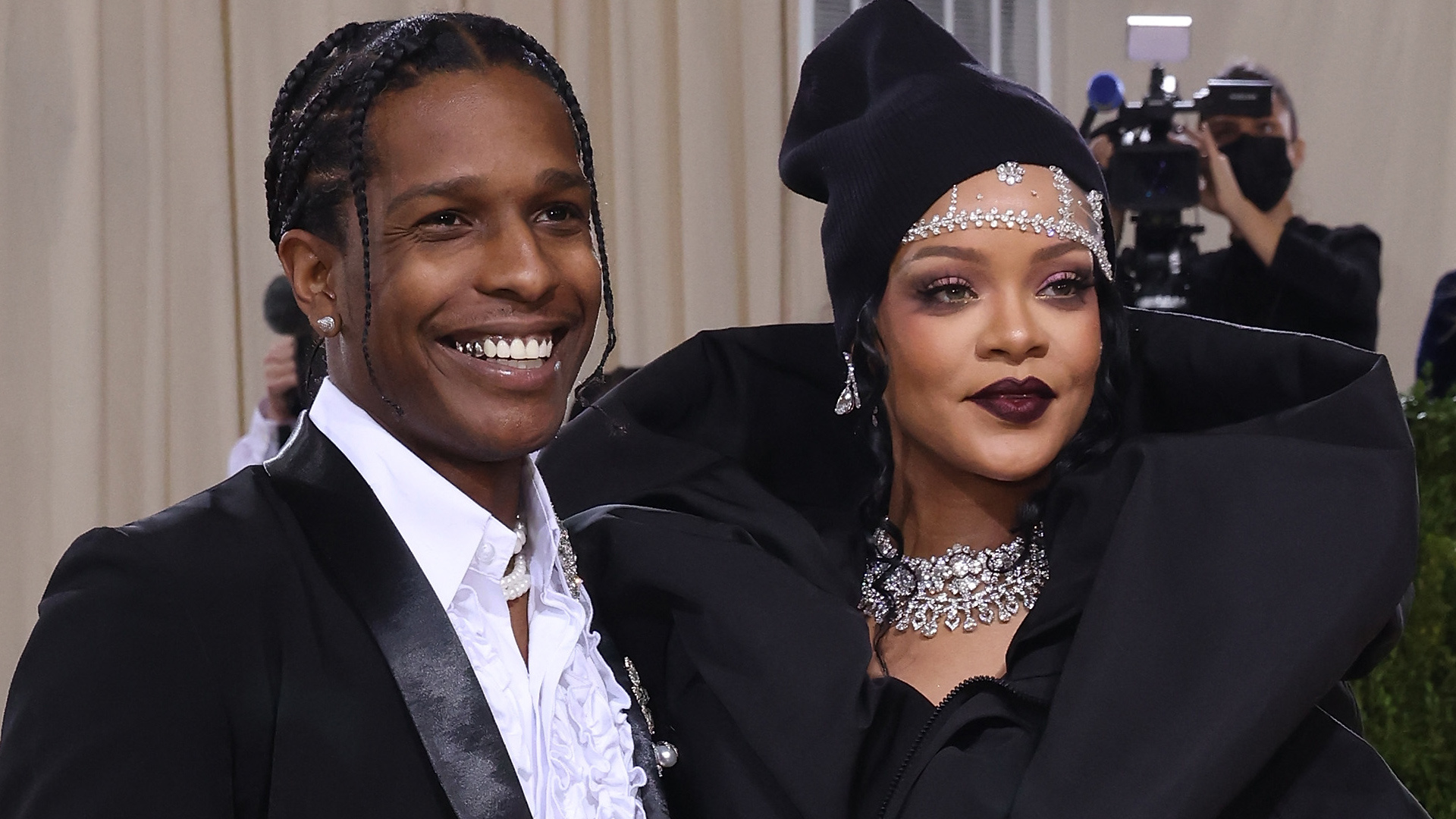 Rihanna and ASAP Rocky: Barbadian singer and her boyfriend, announced her pregnancy in a photoshoot in Harlem, New York City, 2022. 1920x1080 Full HD Wallpaper.