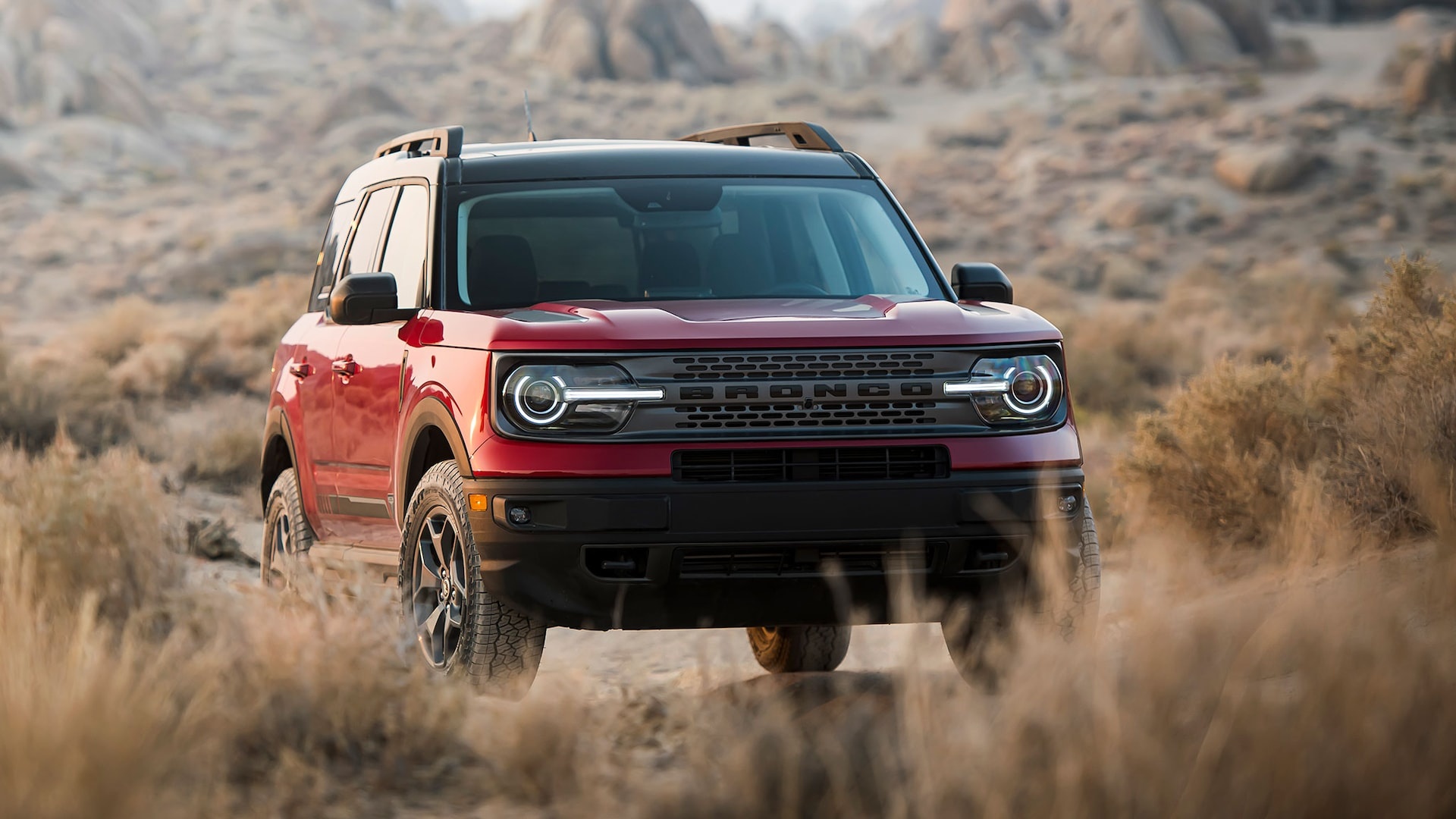 Ford Bronco: Extended Roof, Compact Sport Utility Vehicle, Powerful Front Engine, 2021. 1920x1080 Full HD Wallpaper.