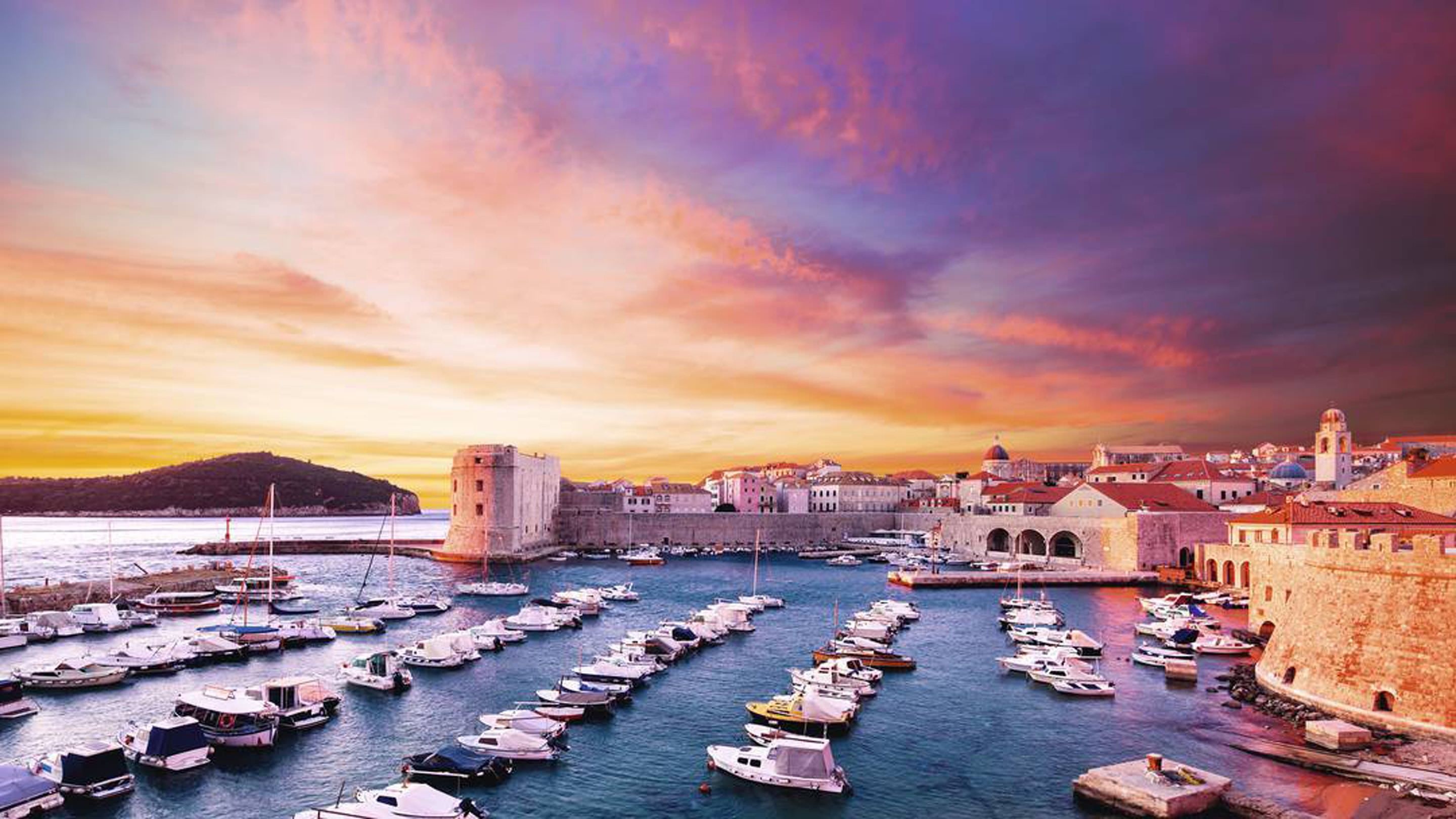 Adriatic Sea, Sunset in Dubrovnik, Croatia, 4K, 2880x1620 HD Desktop