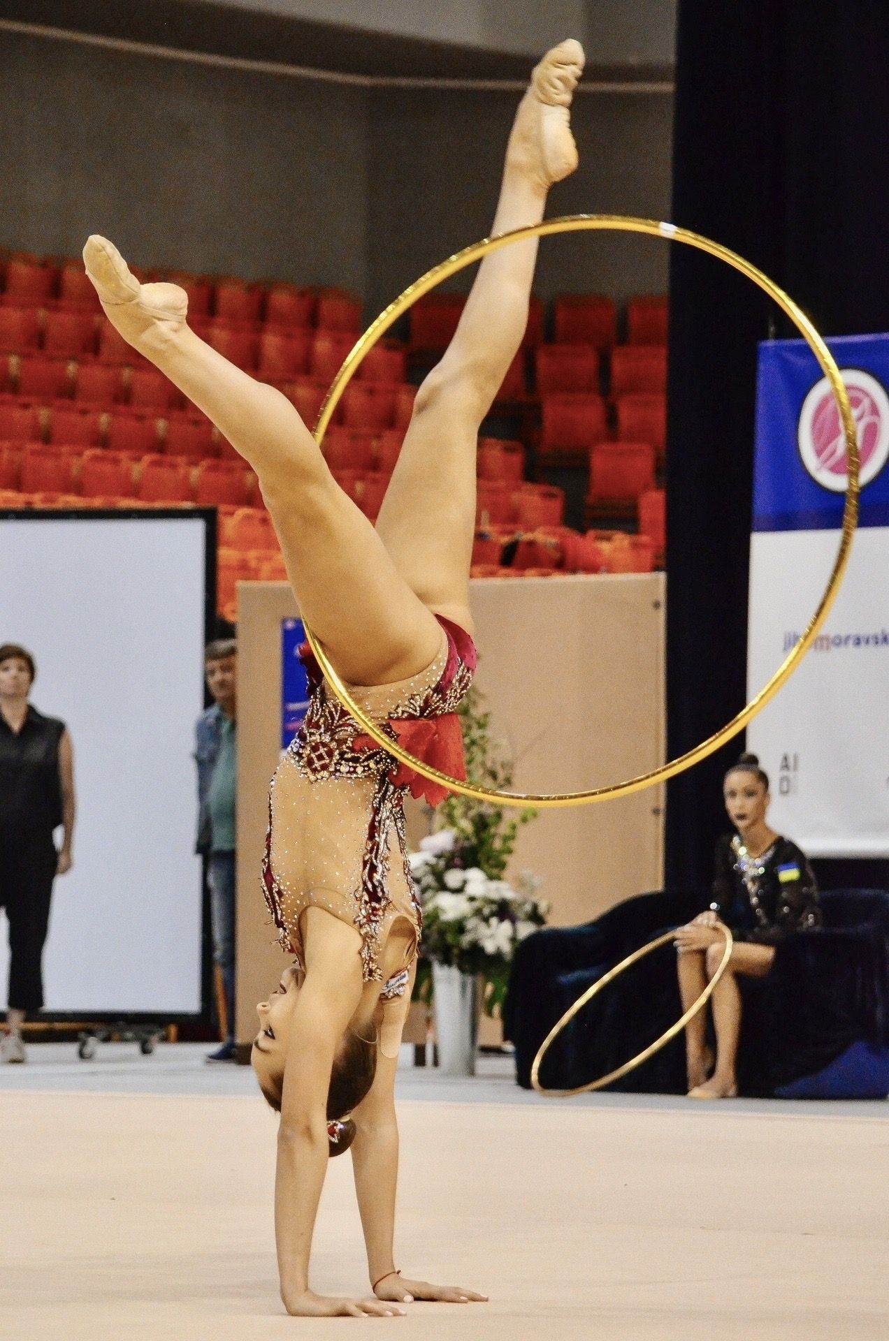 Acrobatic Gymnastics: Arina Averina, A three-time Russian national all-around champion, The 2016 Grand Prix Final all-around bronze medalist. 1280x1920 HD Background.