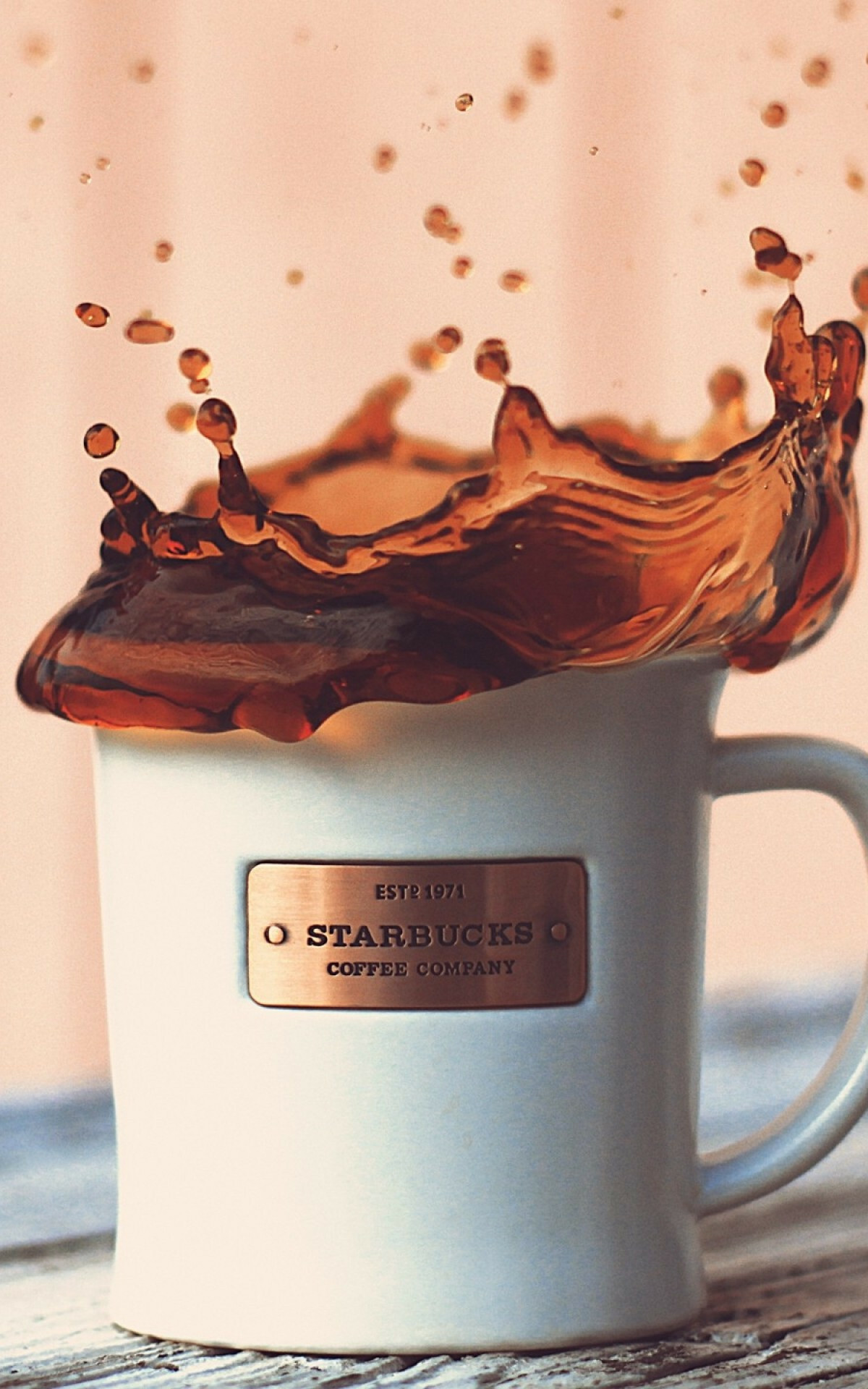 Starbucks: Coffee company, Cup, Drinks, Splash. 1200x1920 HD Background.