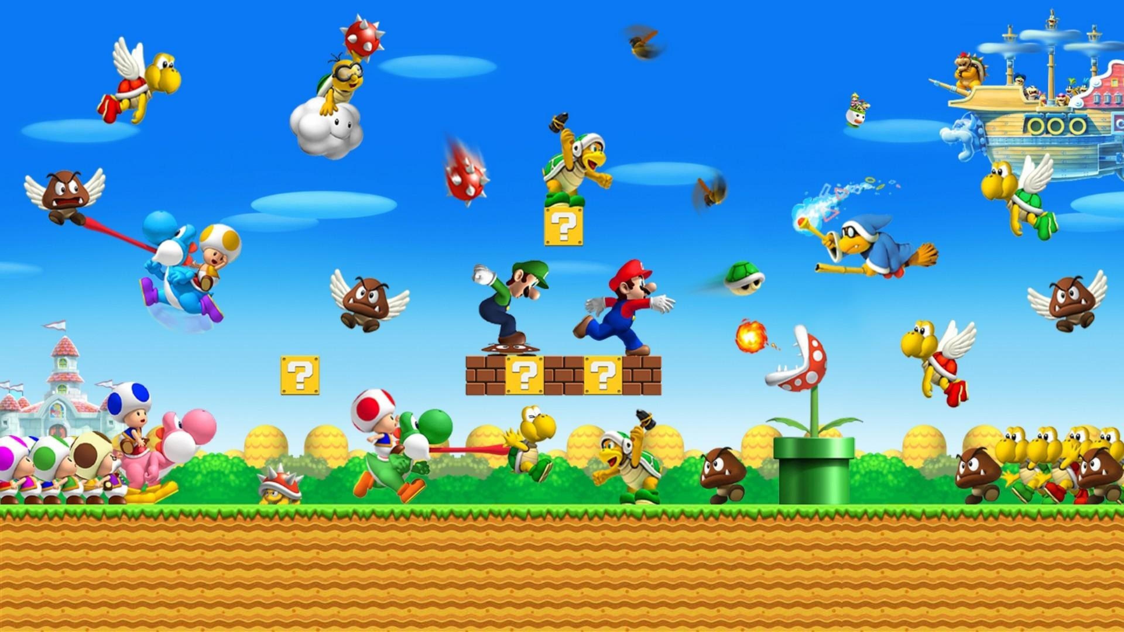 Bowser, Yoshi, HD wallpapers, Mario Bros games, Nintendo gaming, 3840x2160 4K Desktop