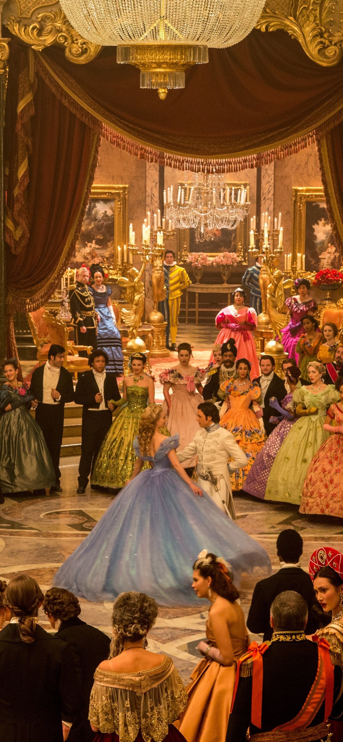 Royal: Movie, Cinderella, A 2015 romantic fantasy film directed by Kenneth Branagh. 1130x2440 HD Wallpaper.