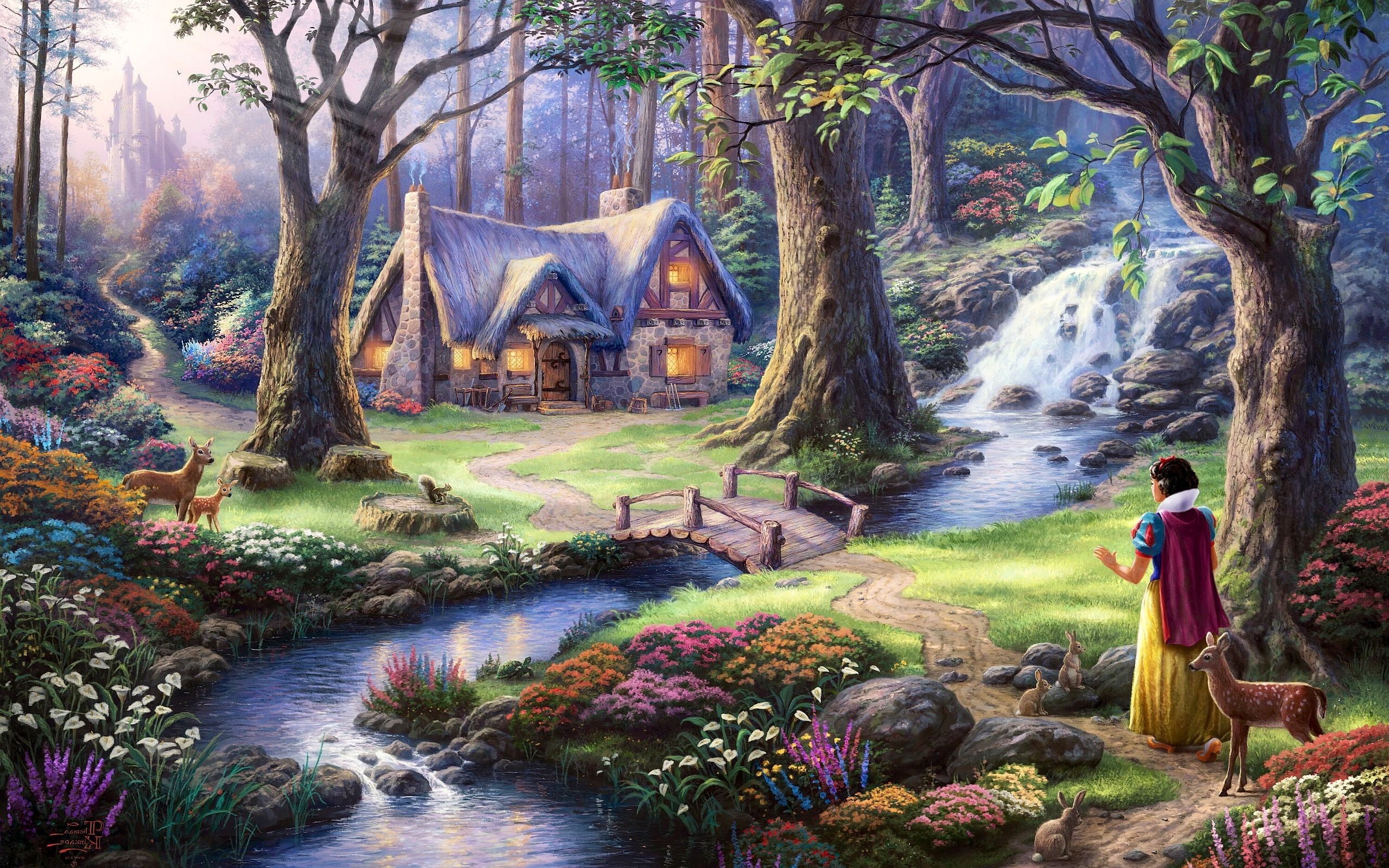 Snow White castle, Majestic architecture, Magical setting, Fairytale backdrop, 2560x1600 HD Desktop