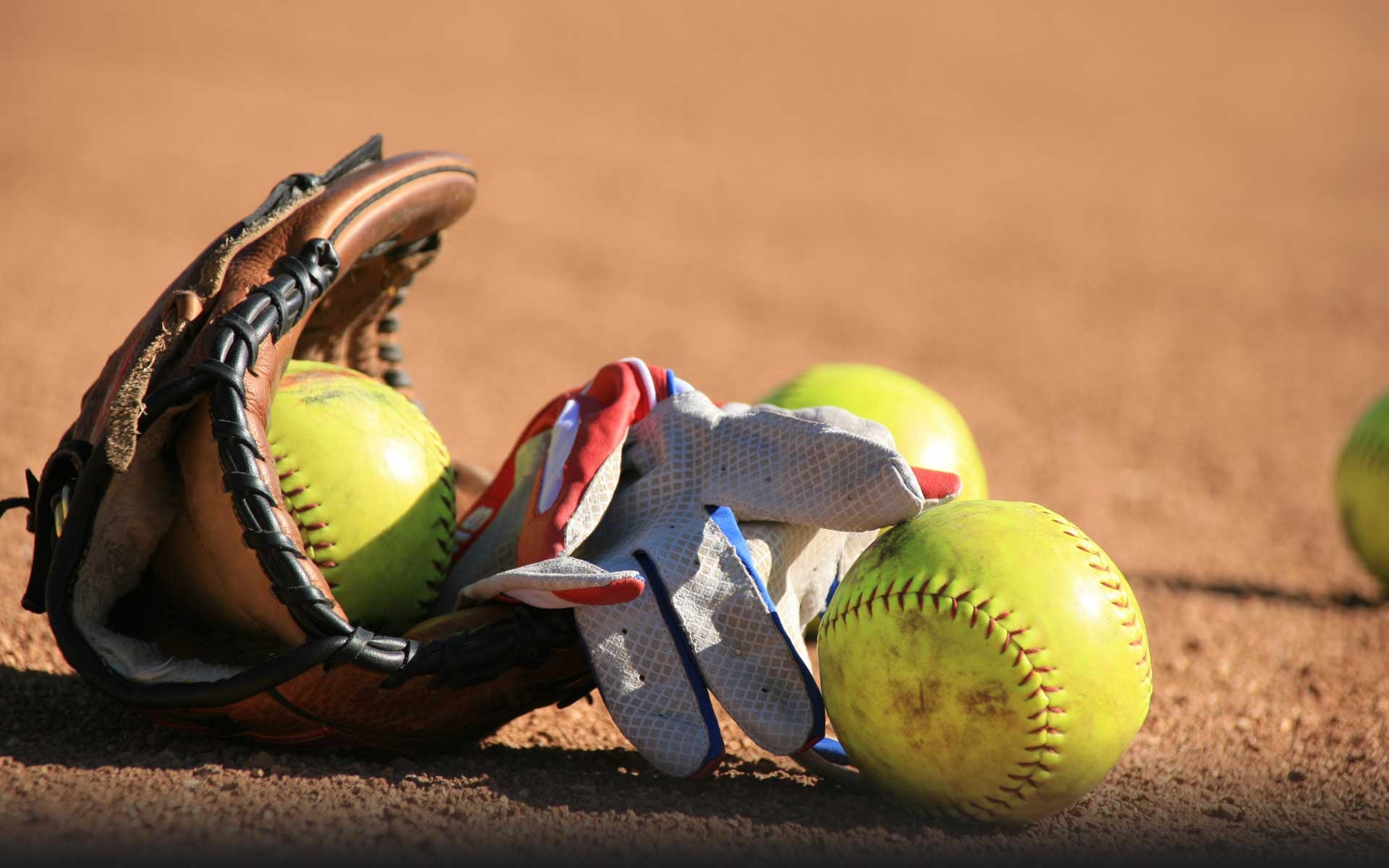 Softball: A bat-and-ball sports discipline, Competitive sports equipment. 1920x1200 HD Background.