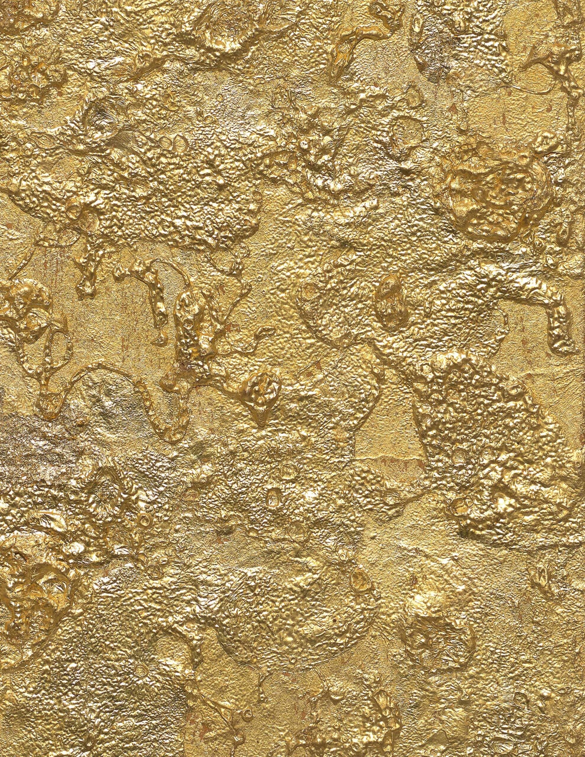 Gold Foil: Plaster pattern, Sotheby's Gallery, Art, Levy Gorvy, Golden separation. 1980x2560 HD Wallpaper.