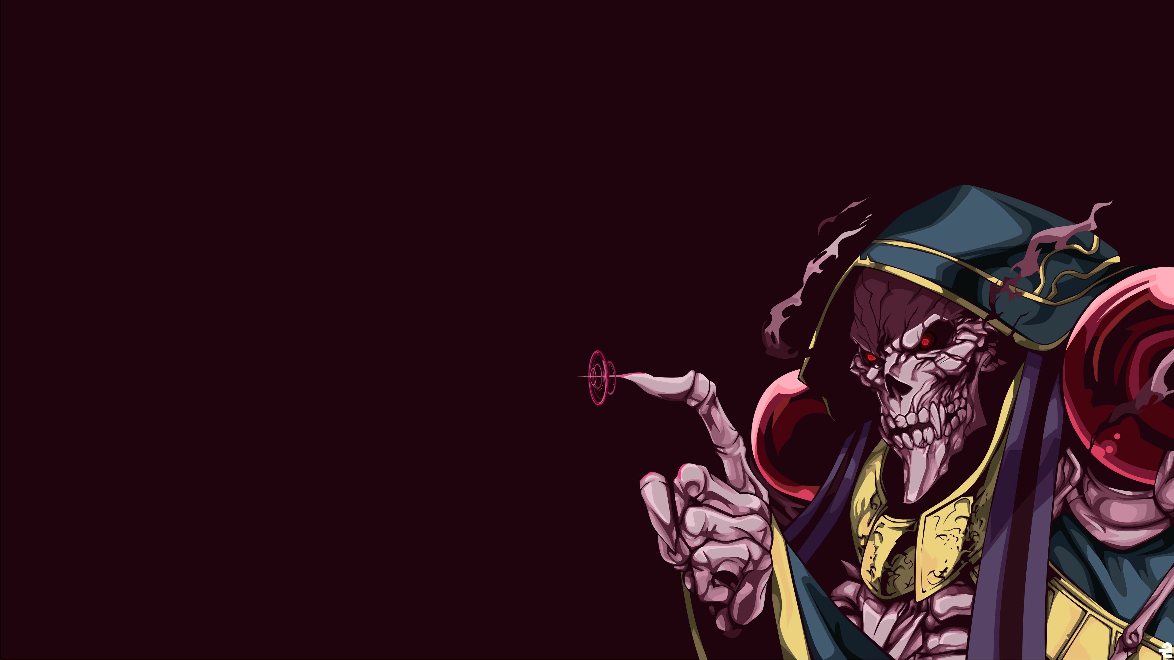 Overlord: Ainz Ooal Gown, formerly known as Momonga, The main protagonist, Anime. 3840x2160 4K Wallpaper.