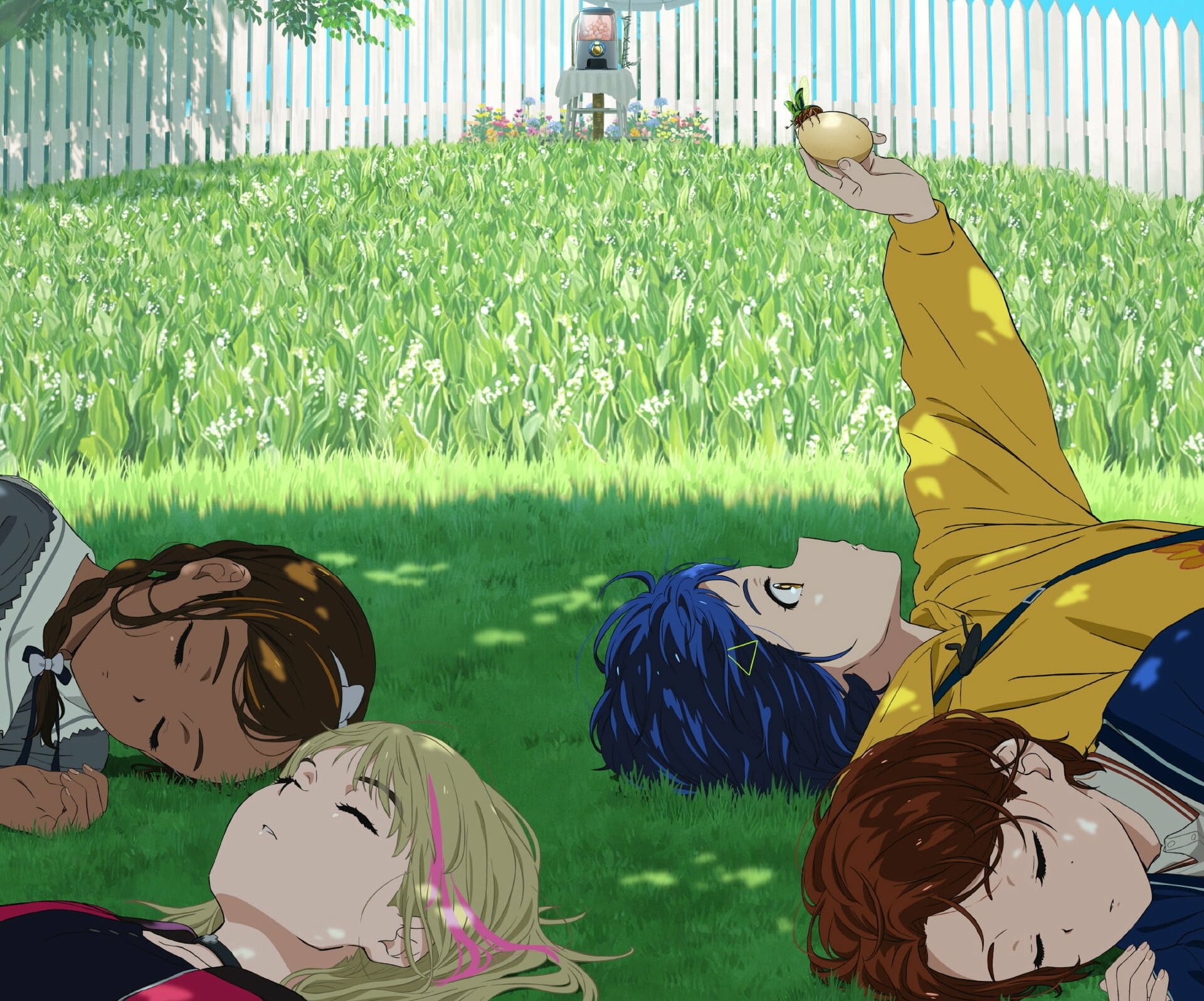 Wonder Egg Priority: Ai, Neiru, Rika, and Momoe, Anime characters. 1920x1600 HD Wallpaper.