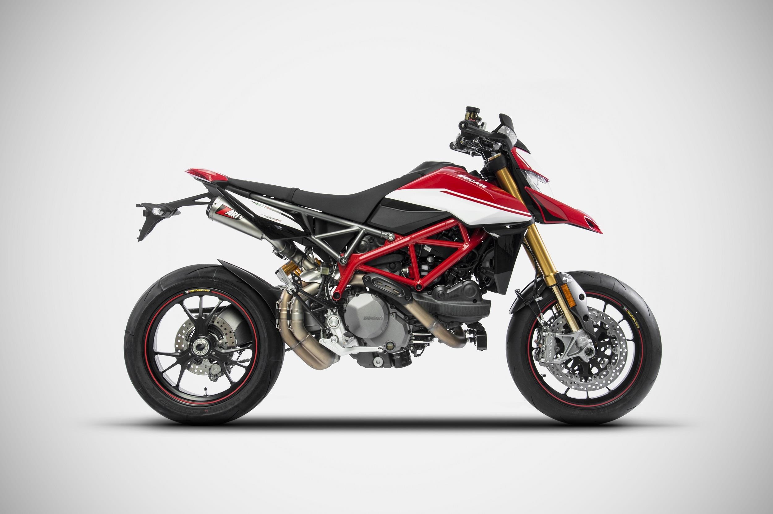Ducati Hypermotard 950, Sport exhaust Zard, Carbon end cap, 2500x1670 HD Desktop