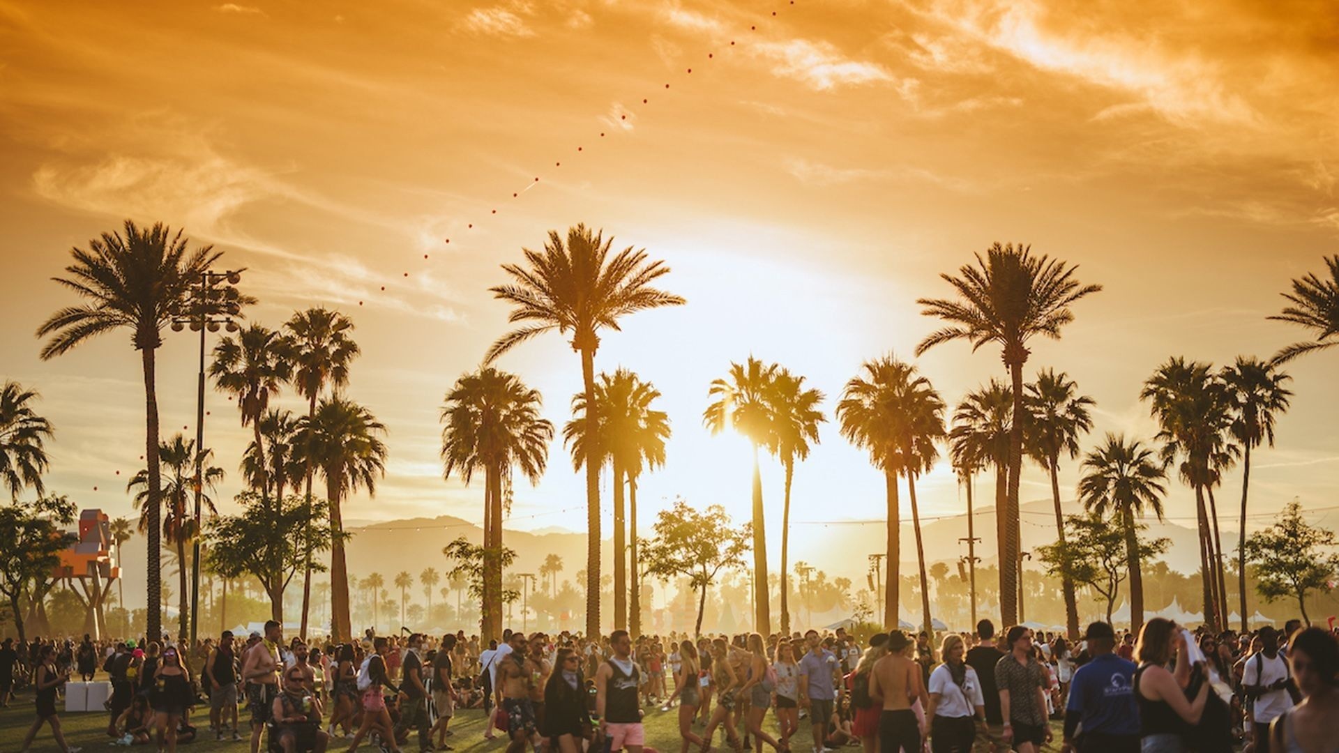 Coachella: One of the largest, most famous, and most profitable music festivals in the United States and the world. 1920x1080 Full HD Background.