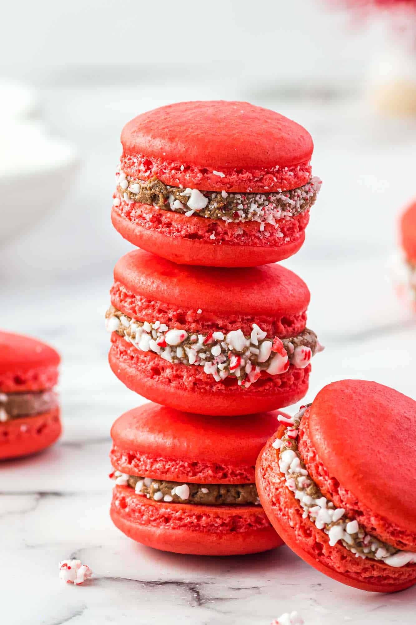 Macaron: Peppermint and chocolate flavoring, Snack. 1340x2000 HD Wallpaper.