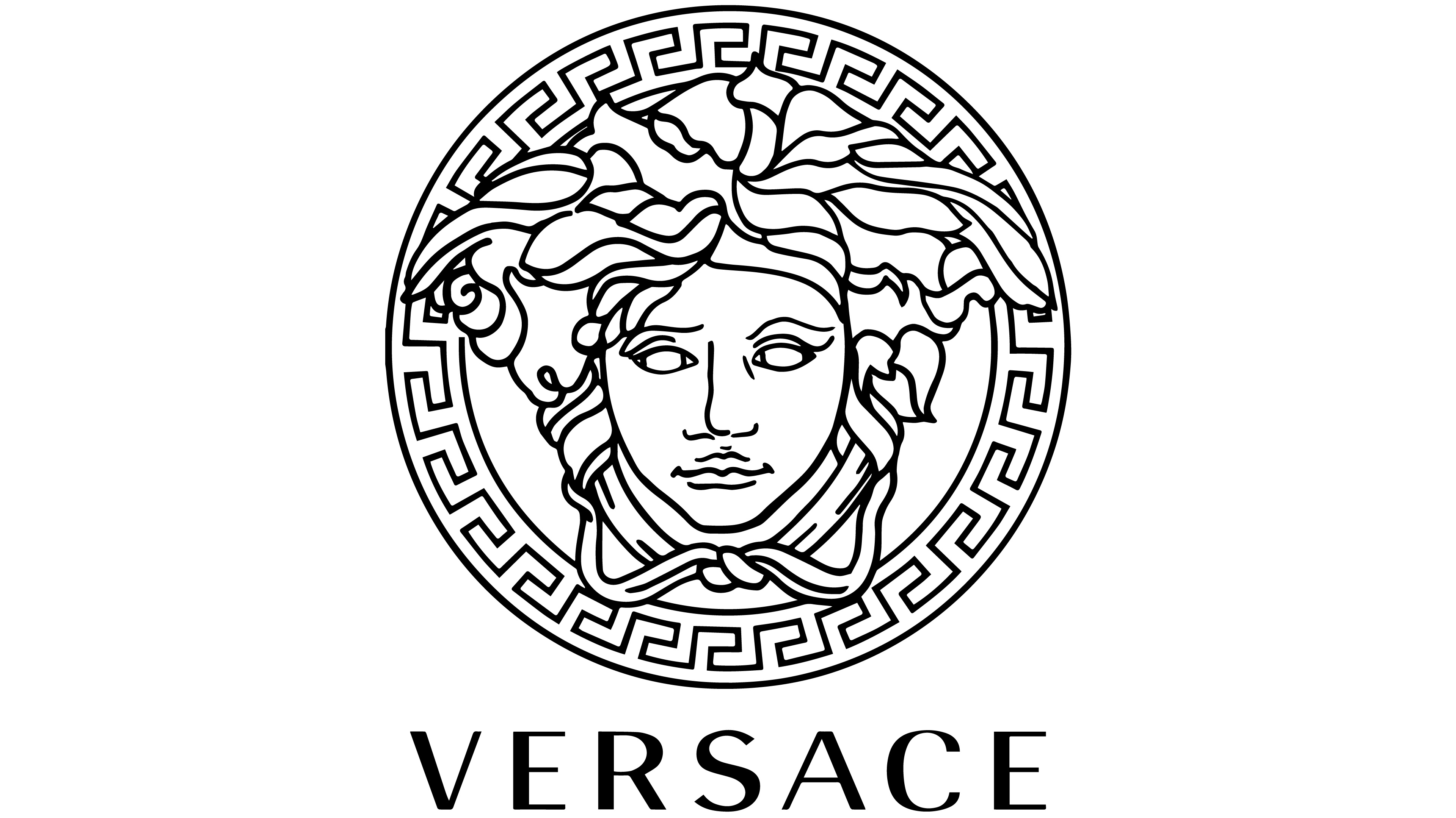 Versace: An Italian fashion company, Founded by Gianni Versace in 1978, Logo. 3840x2160 4K Background.