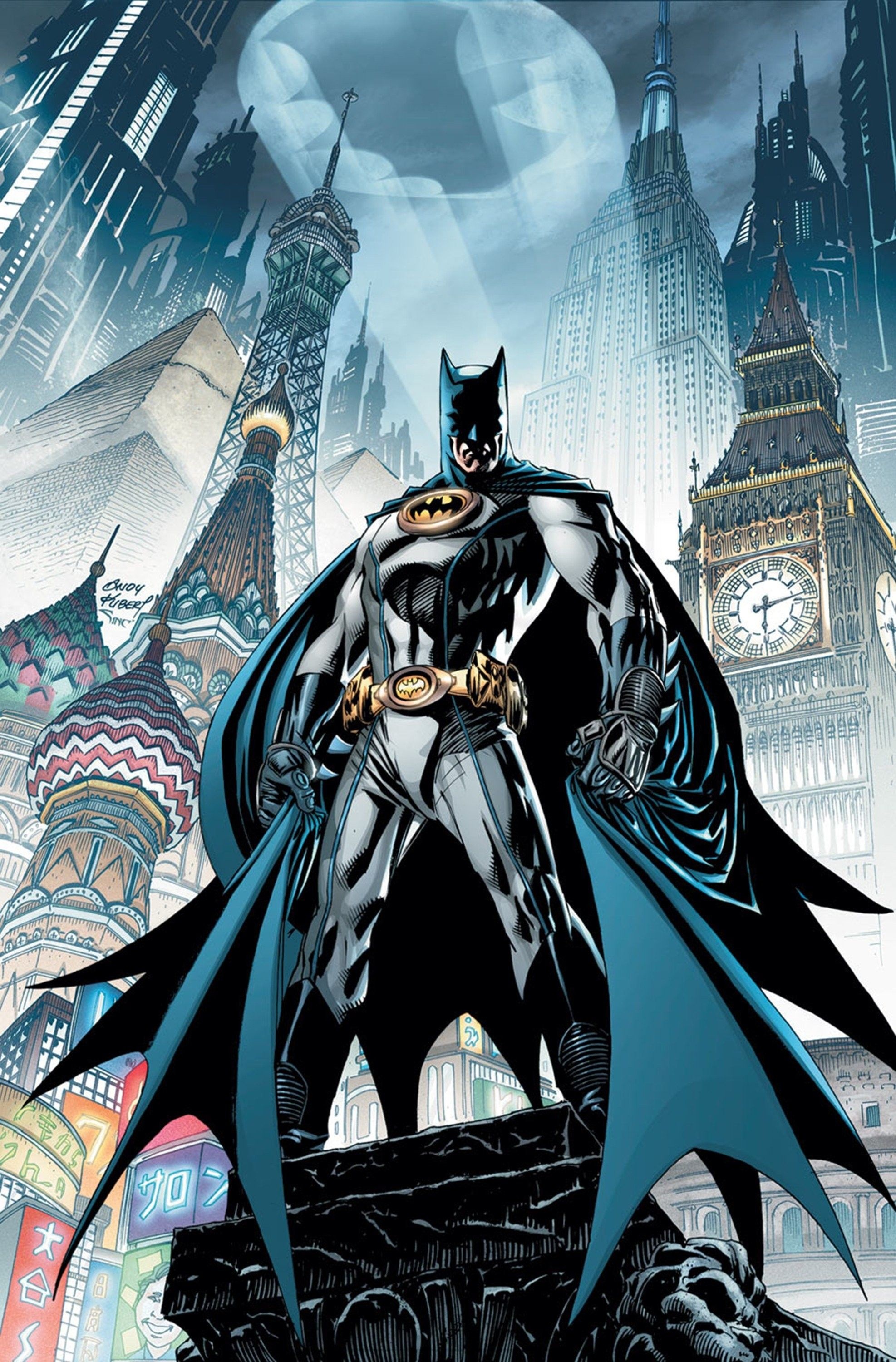 Batman, Comic legend, Gotham defender, Heroic silhouette, Bat signal, 1980x3000 HD Handy