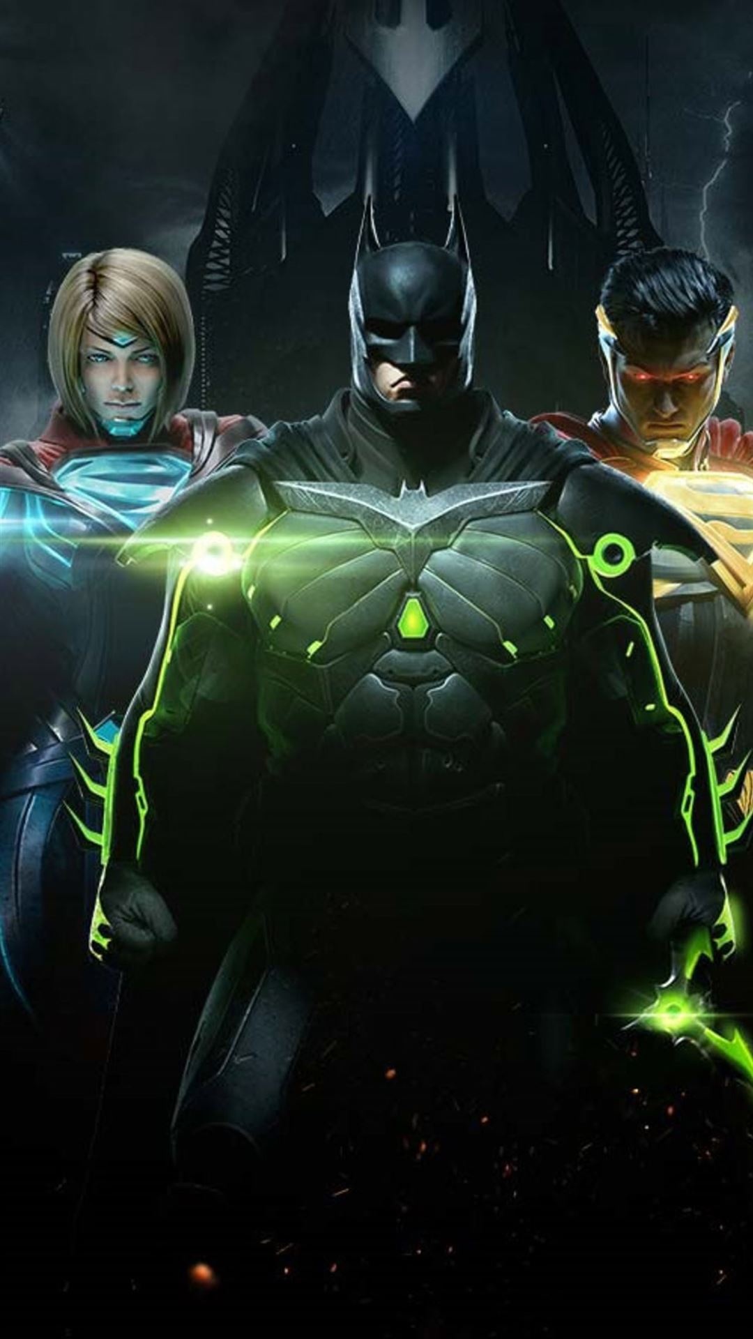 Injustice 2, Batman, Superman, Supergirl, Gaming wallpapers, 1080x1920 Full HD Phone