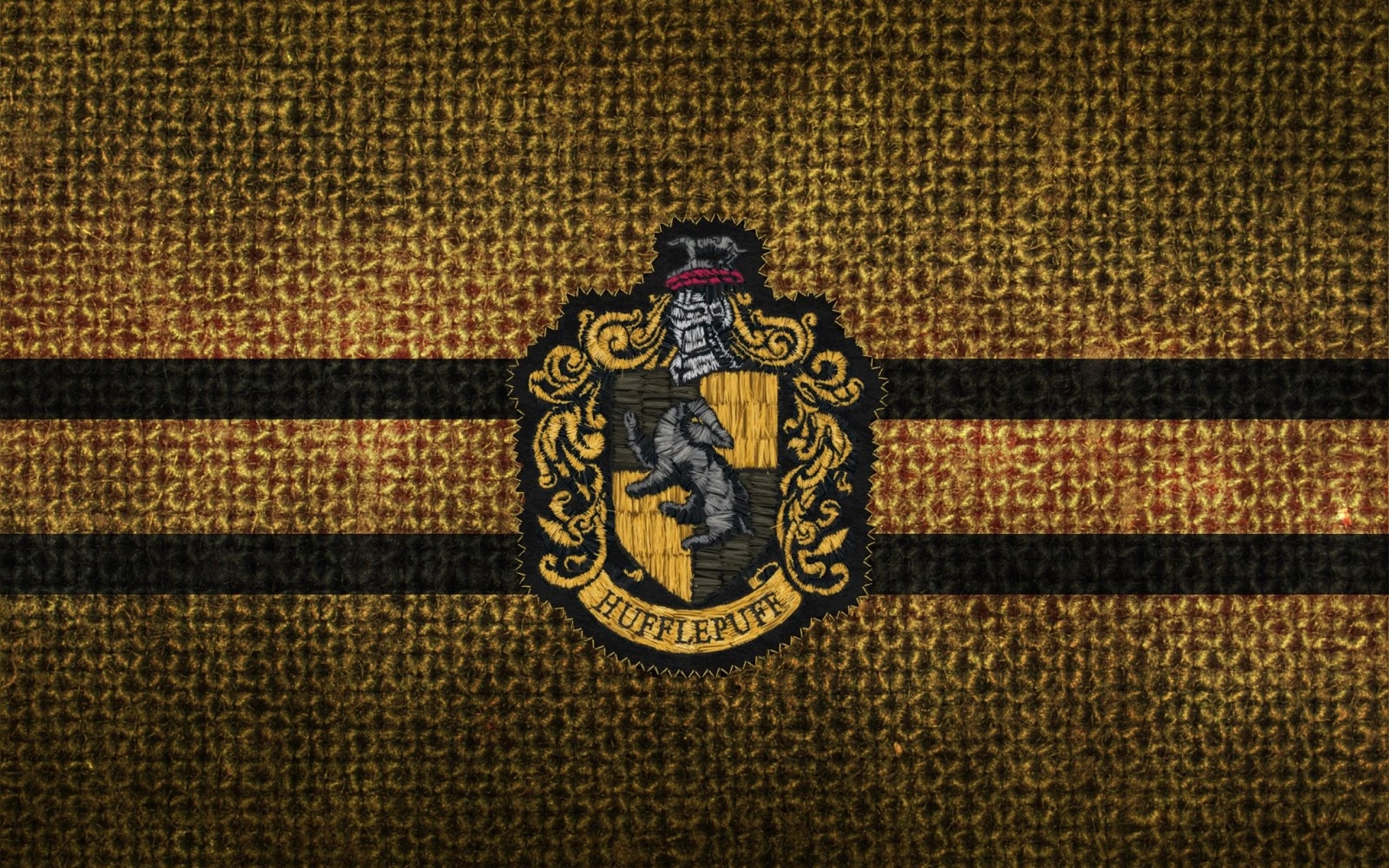 Hufflepuff representation, Hogwarts crest, Fan art, Harry Potter, 2560x1600 HD Desktop