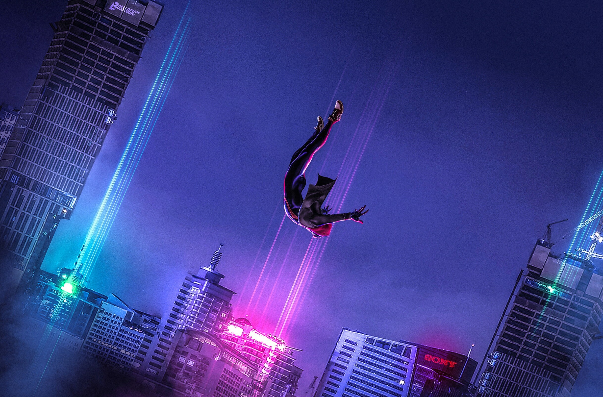 Spider-Man: Into the Spider-Verse: Produced by Columbia Pictures and Sony Pictures Animation in association with Marvel Studios. 2440x1610 HD Wallpaper.