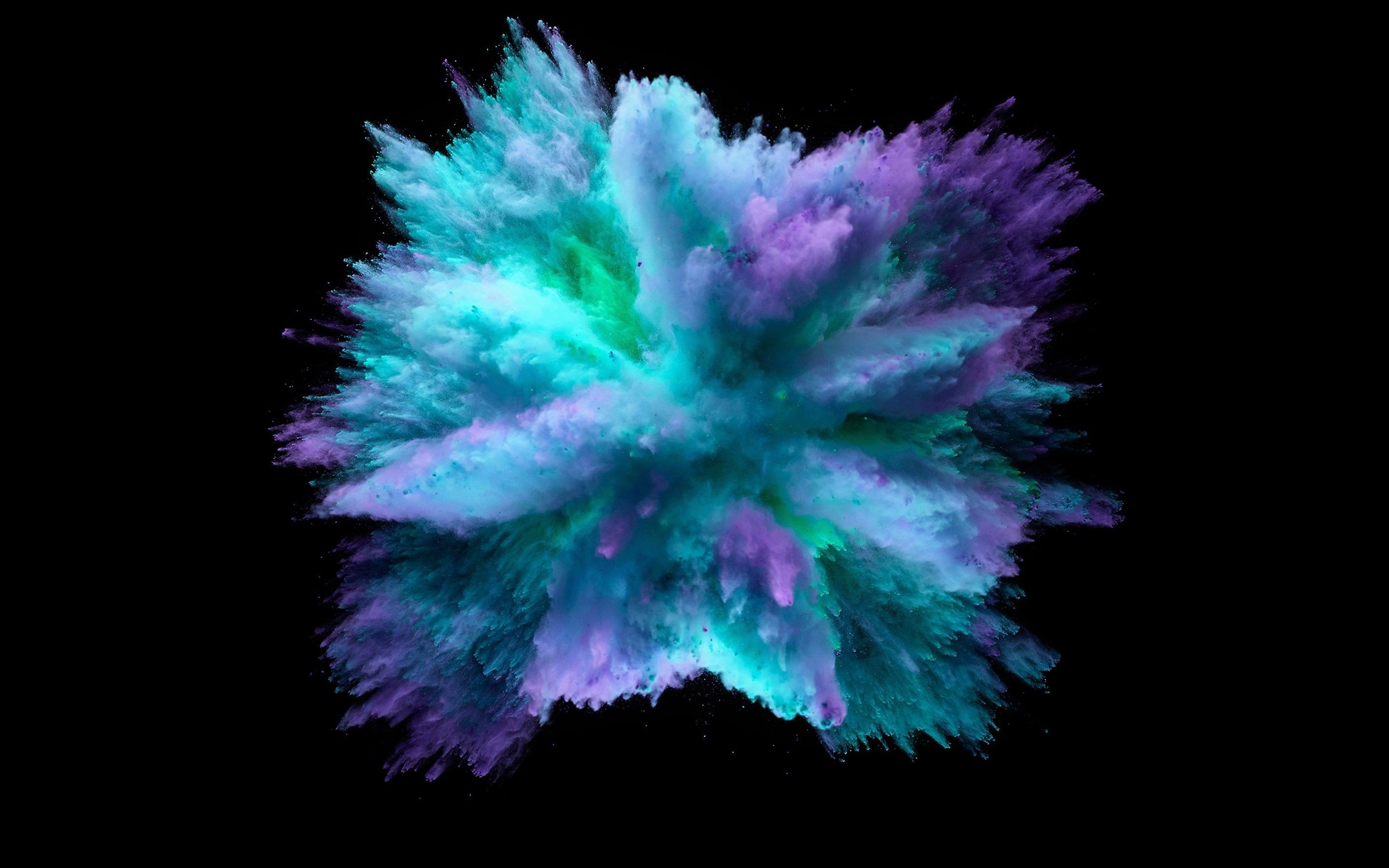 Powder explosion, Dynamic burst, Vibrant colors, Explosive energy, 2880x1800 HD Desktop