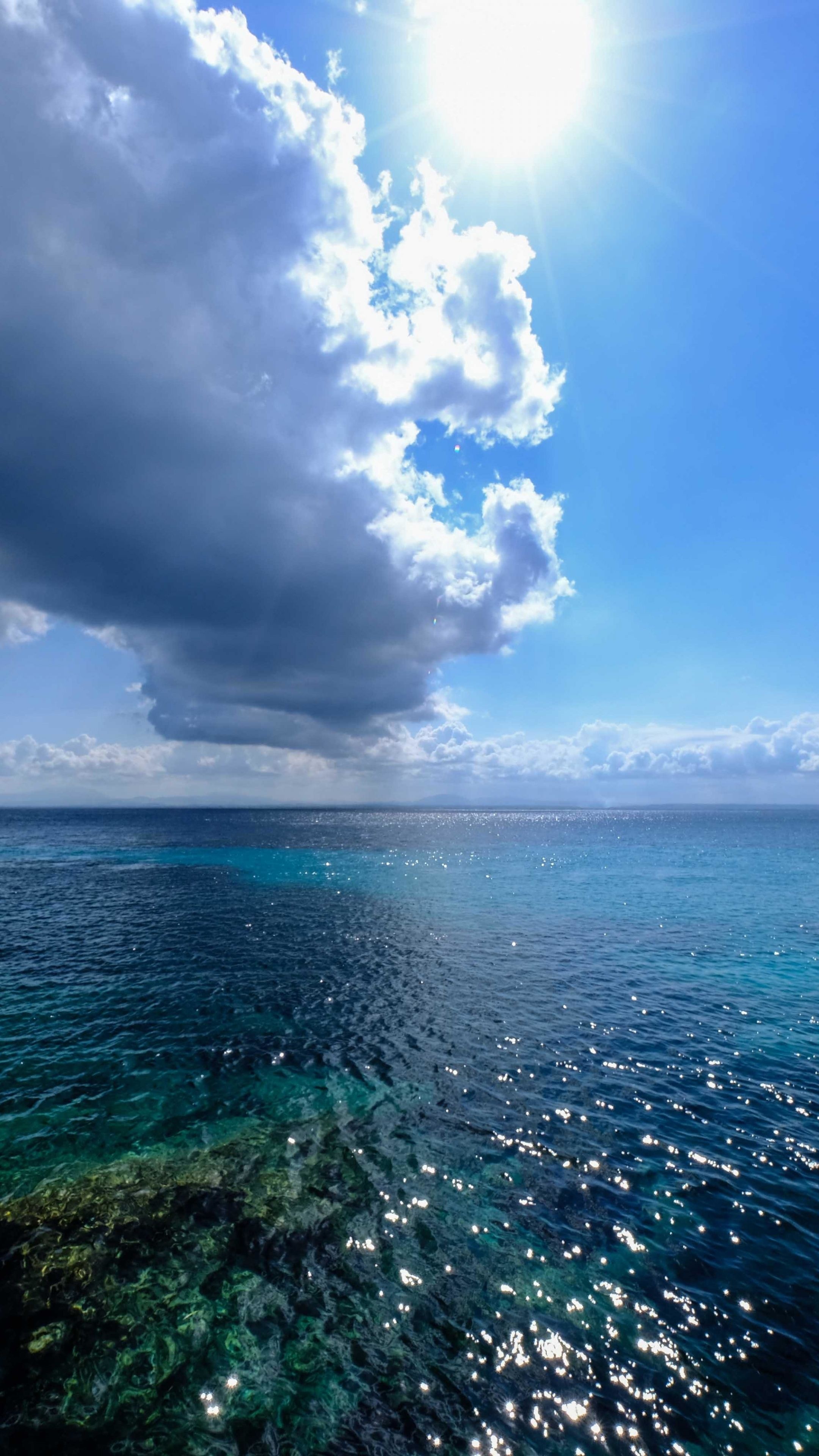 Seascape: The coastal waters of the Indian Ocean, Underwater coral reefs, Perfect place for vacation and diving. 2160x3840 4K Background.