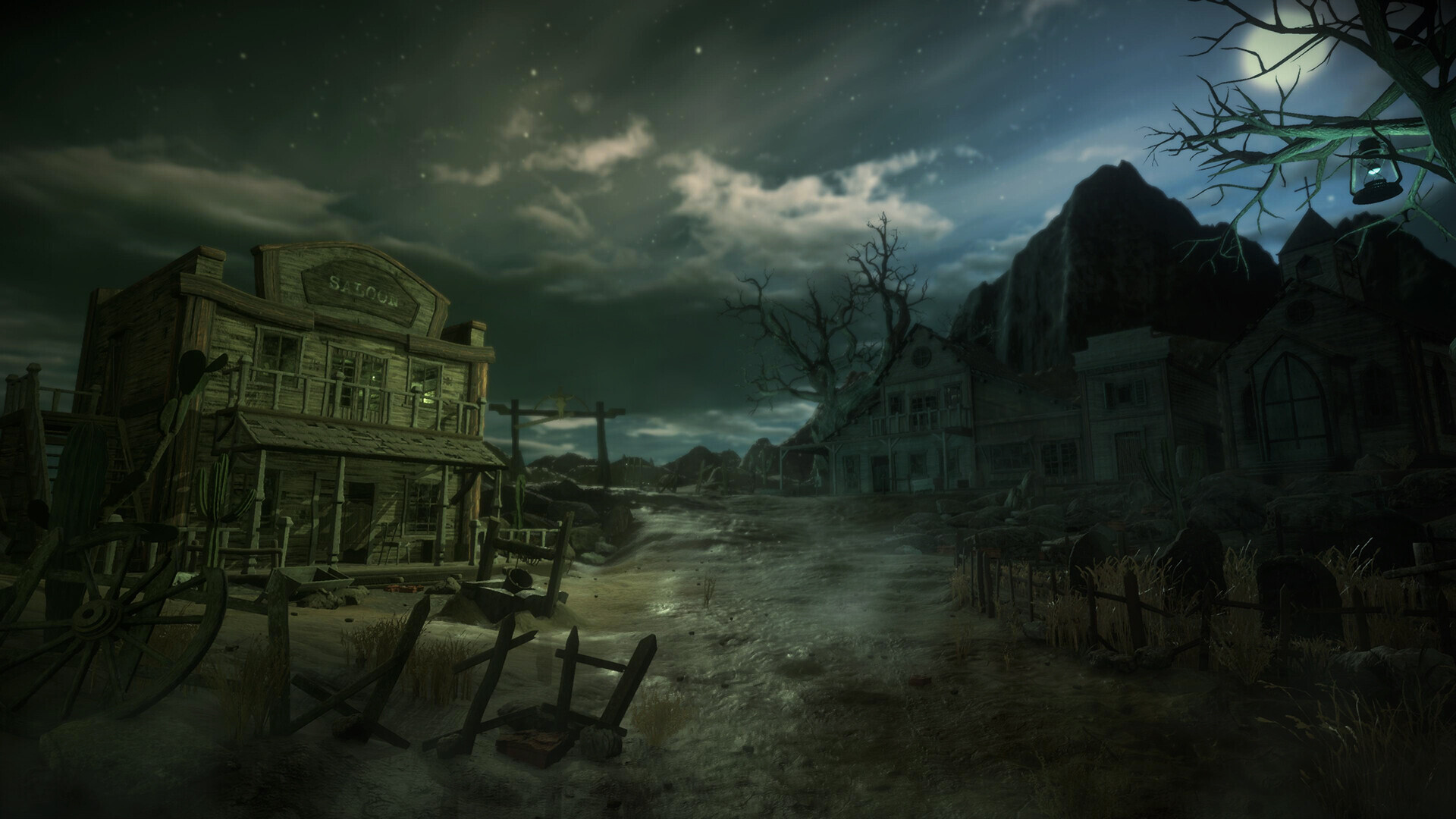 Ghost Town: Haunted place with a mysterious and mystical atmosphere. 1920x1080 Full HD Wallpaper.