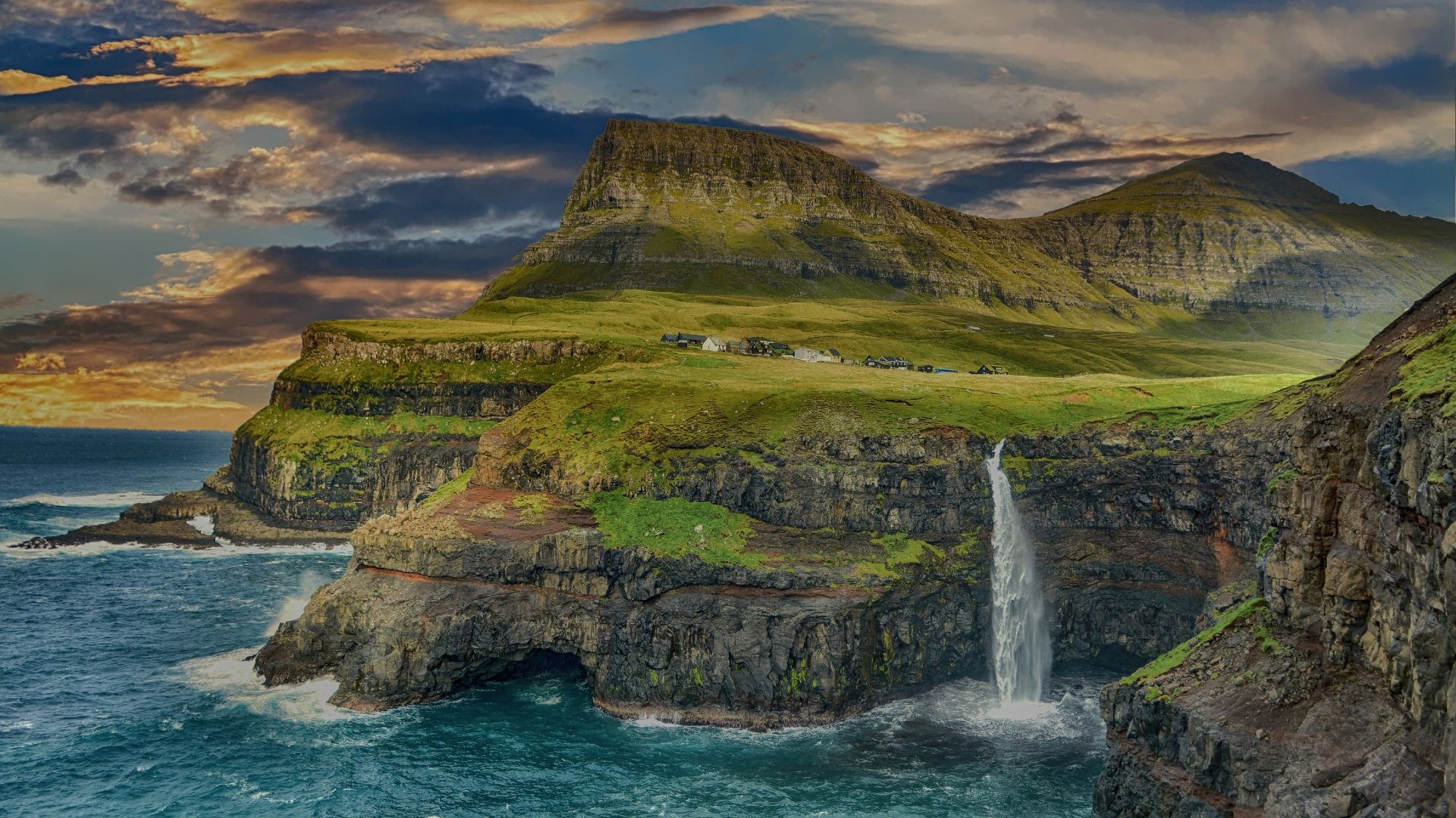 Desktop Wallpaper Hawaii Island, Waterfall, Coast, Landscape, Hd Image, Picture, Background, 8612da 1920x1080