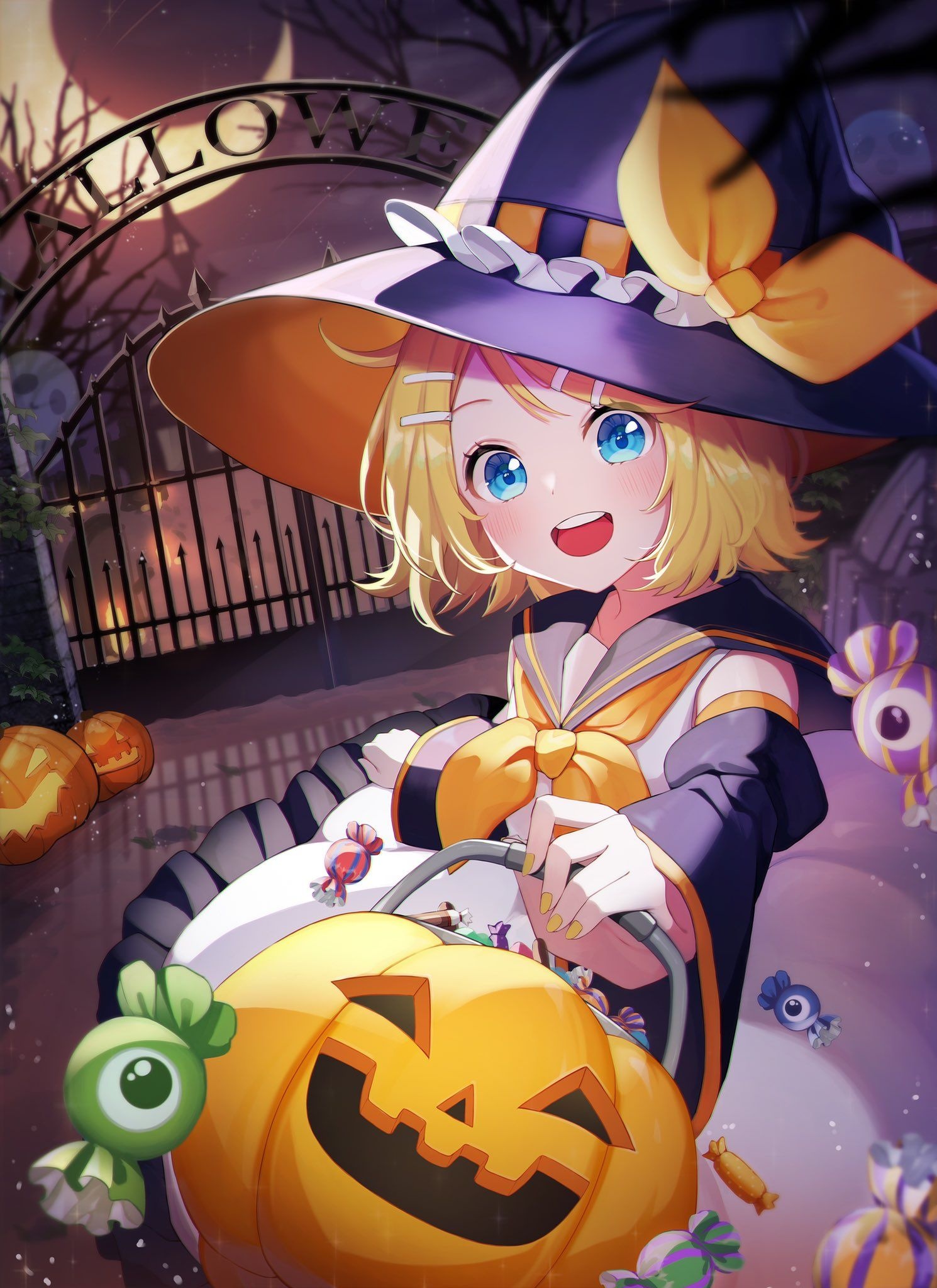 Halloween Anime, Gya on Twitter, Vocaloid Anime, Halloween, 1490x2050 HD Phone