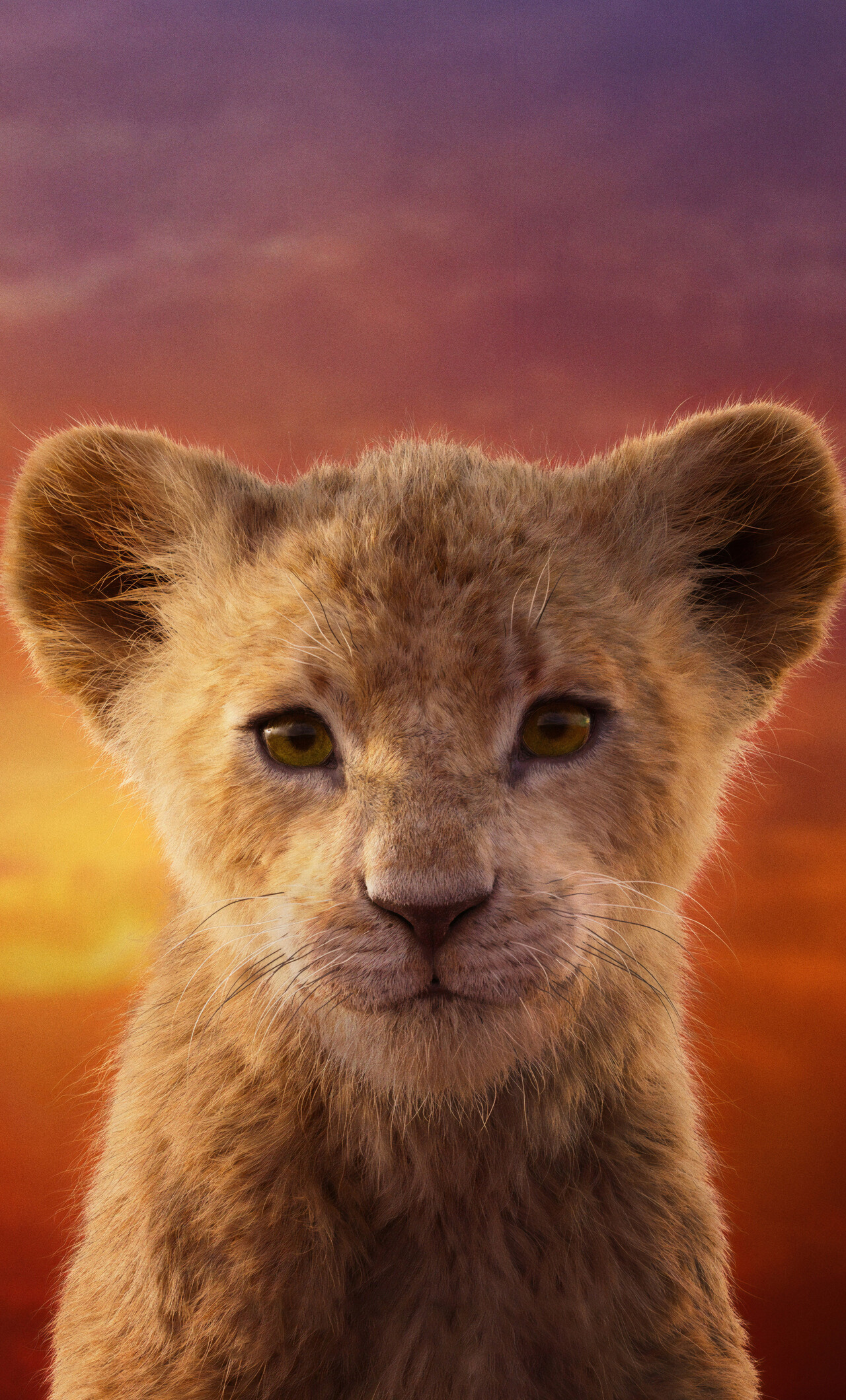 The Lion King: The son of Mufasa and the right heir to rule the Pride Lands, Simba. 1280x2120 HD Background.