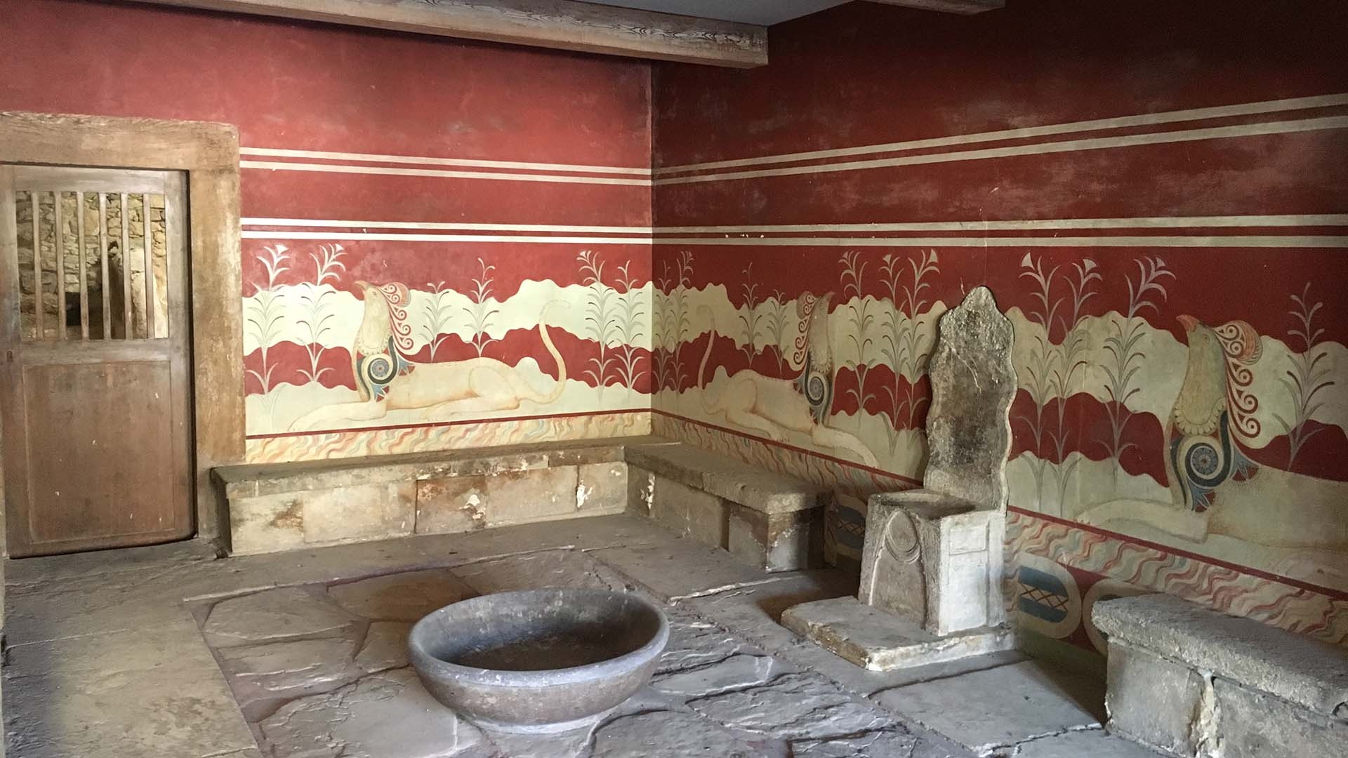 Knossos Palace, Majestic throne room, Ancient royalty, Archaeological gem, 1920x1080 Full HD Desktop