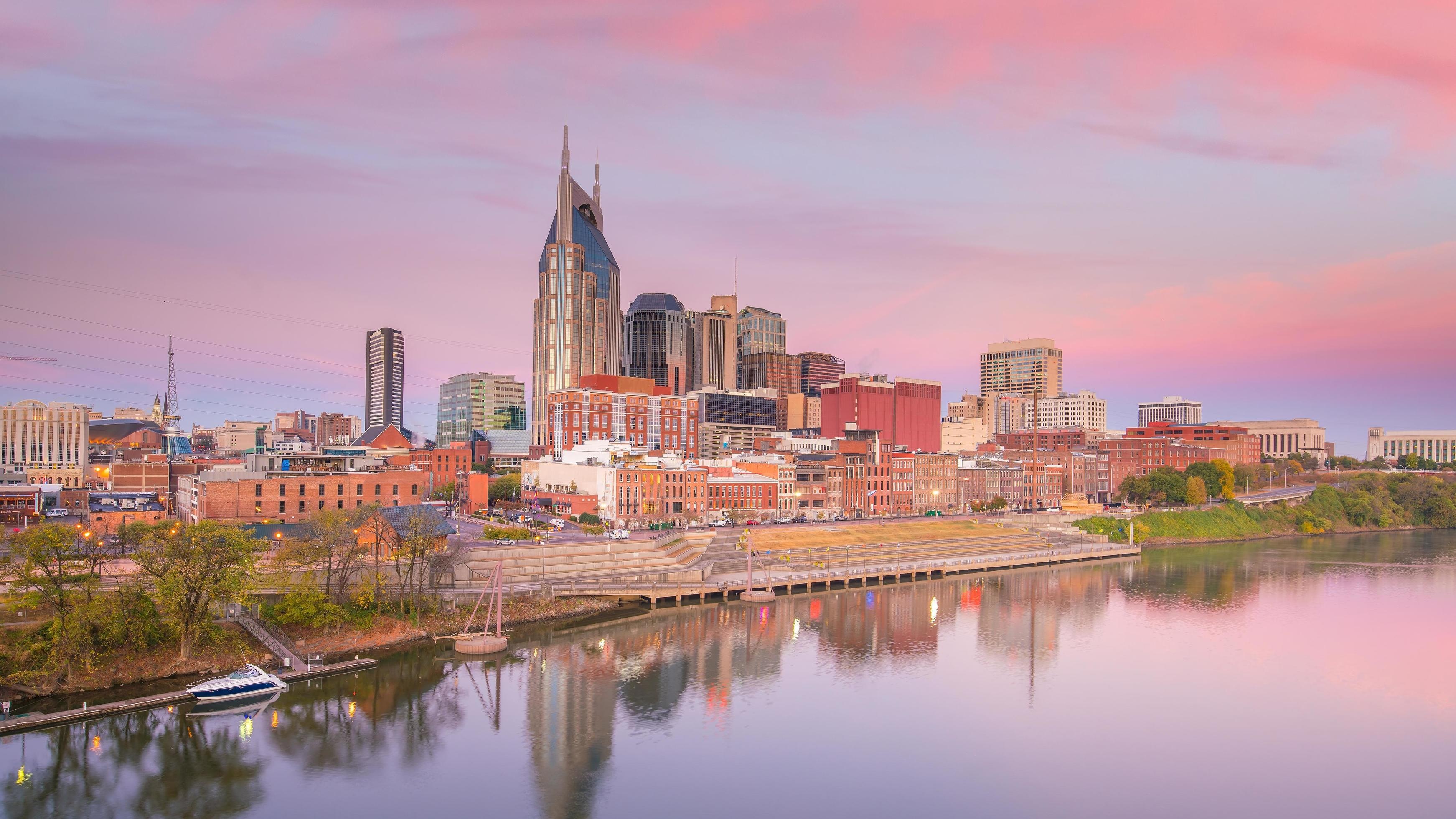 Nashville Skyline, Tennessee, Downtown scenery, 3490x1960 HD Desktop