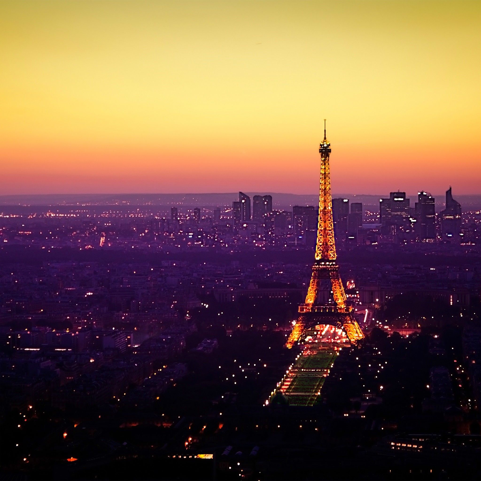 Paris Skyline, Stunning sunset, Romantic city, Wallpaper collection, 2050x2050 HD Phone