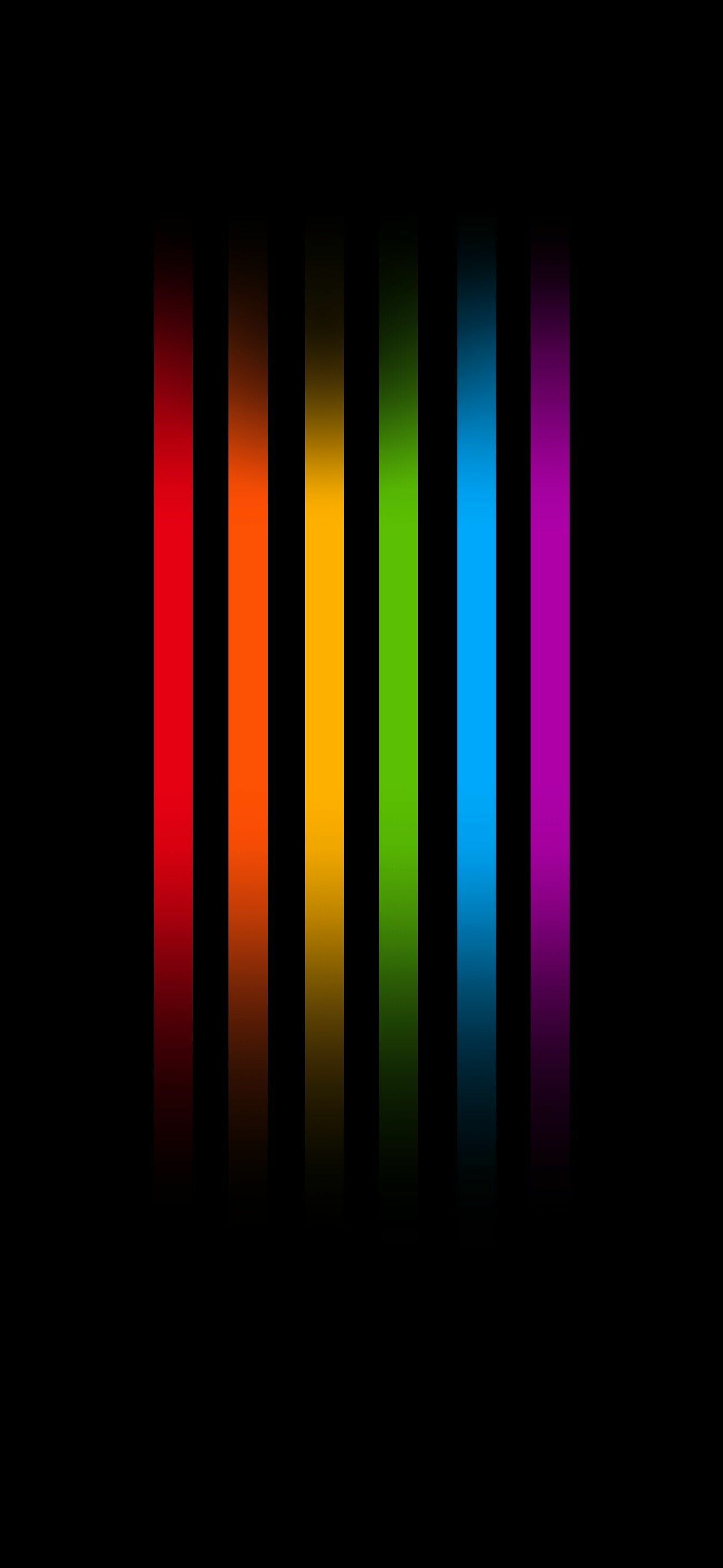 Rainbow Colors: Minimalism, Geometric designs, Parallel lines. 1310x2820 HD Wallpaper.