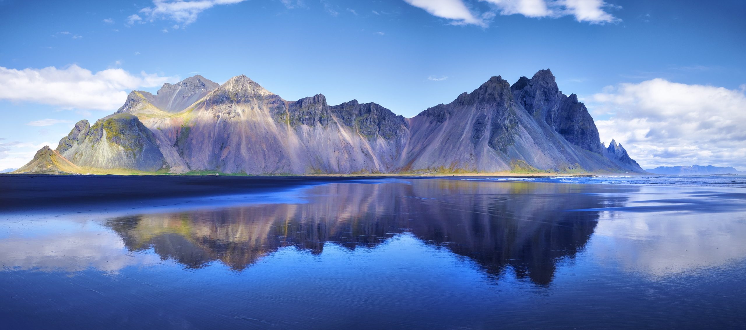 Vestrahorn, Icelandic scenic beauty, Mesmerizing landscapes, Nature's masterpiece, 2560x1140 Dual Screen Desktop