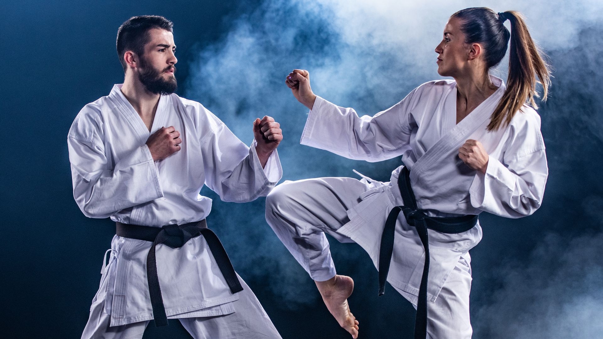 Karate: Kyokushin style of stand-up fighting, Competitive combat sport. 1920x1080 Full HD Wallpaper.