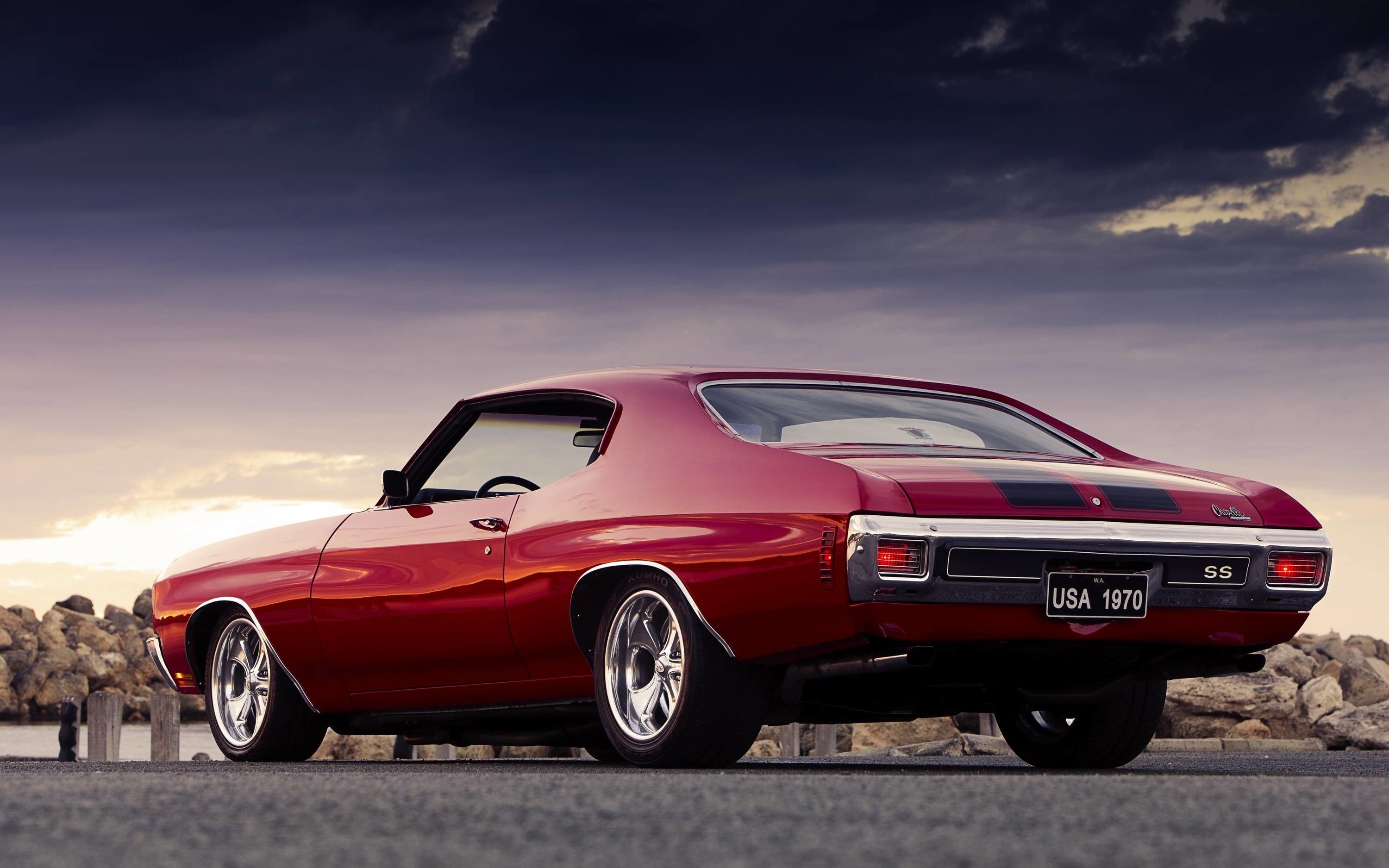 Chevelle SS, Muscle car stance, Timeless profile, American horsepower, Auto heritage, 3000x1880 HD Desktop